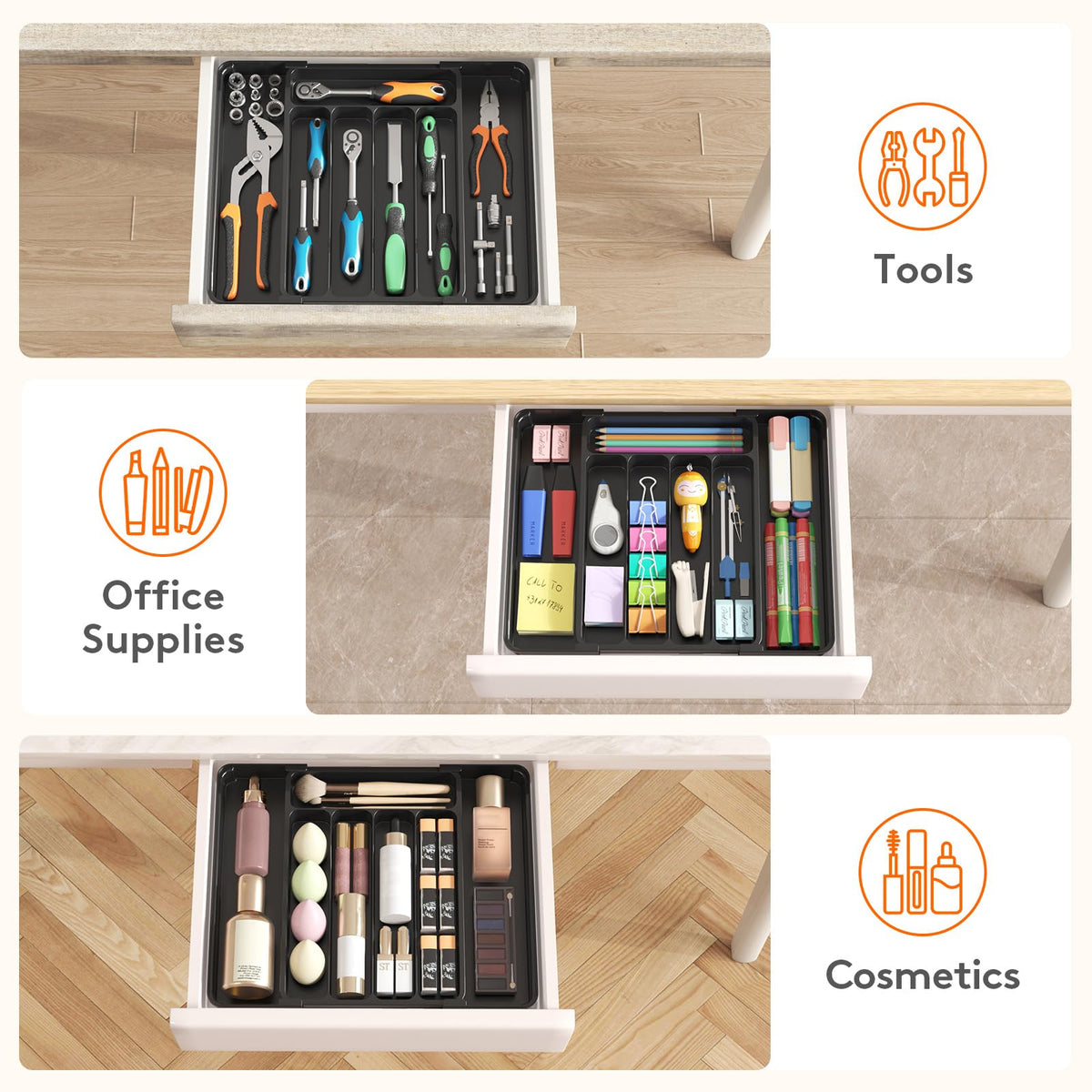 Silverware Organizer for Drawer