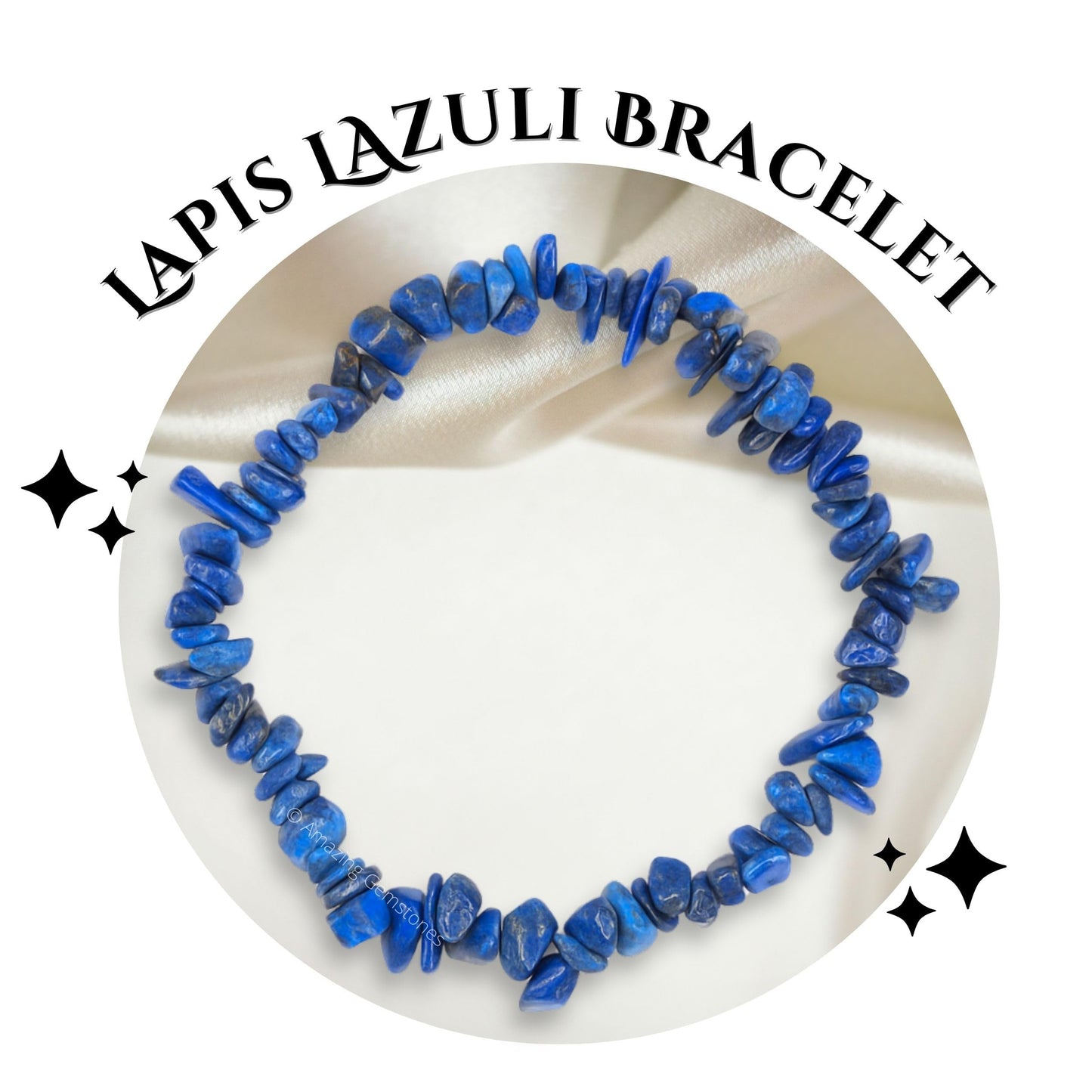 Amazing Gemstone Chips Bracelet (Lapis Lazuli)