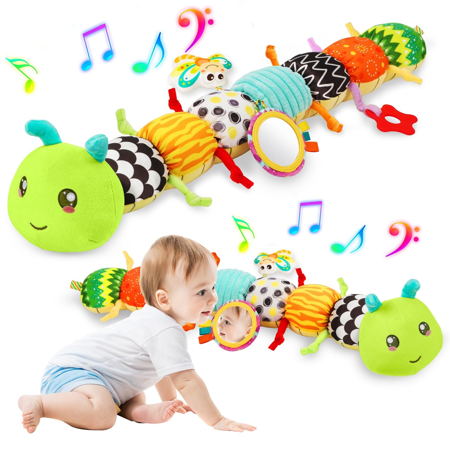 Baby Sensory Toy + Baby Stuffed Musical Caterpillar