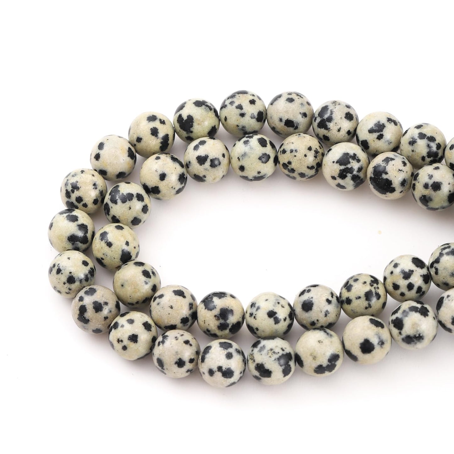 10mm 38pcs DIY Natural Dalmatian Stone Beads Round Healing Crystal Gemstone Loose Beads for Jewelry Making Handmade Bracelet Necklace