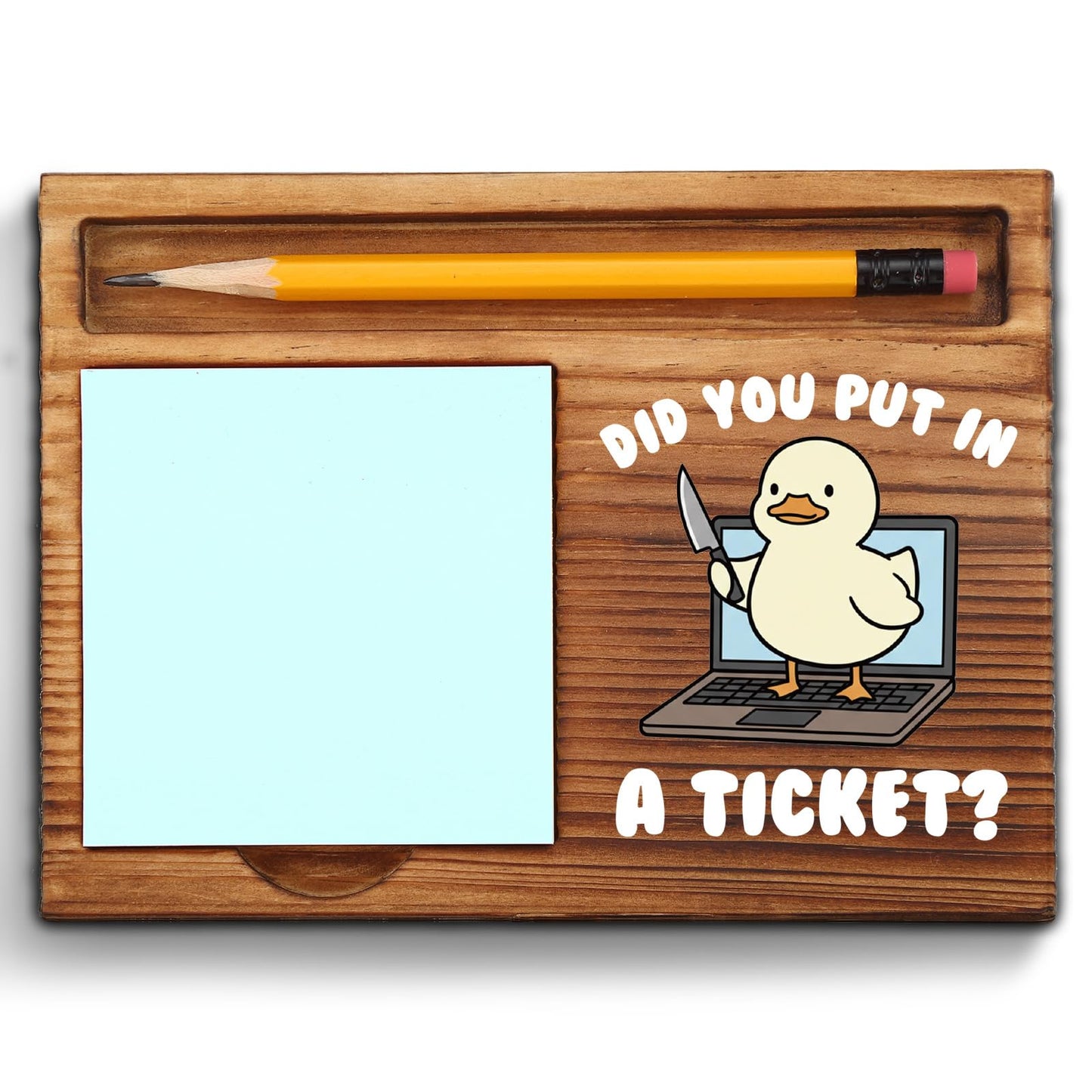 Funny Did You Put in a Ticket Goose Sticky Note Holder, Sarcastic Work Burnout Humor Gifts for Women Men Project Manager Technology Developers IT Technician Coworker Friend ZSS108