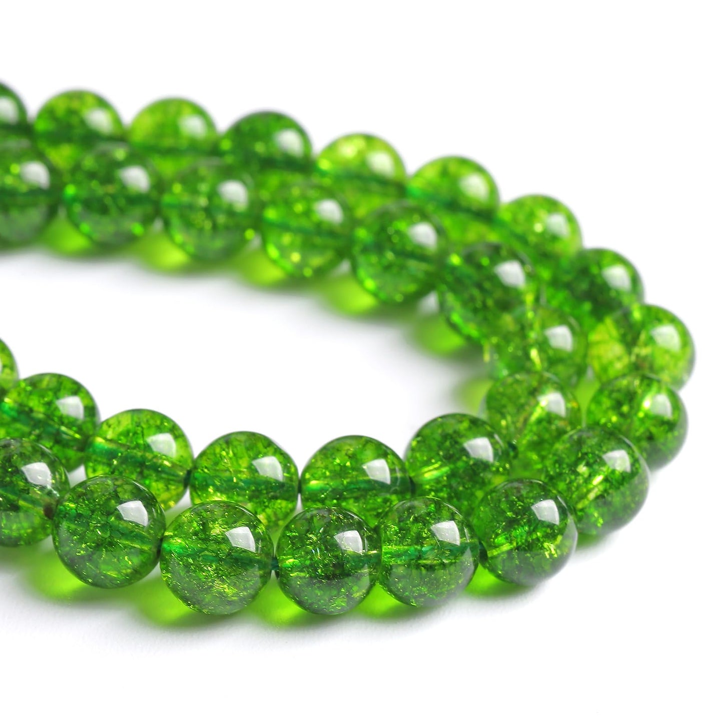 8MM 45PCS Green Peridot Crystal Stone Beads for Jewelry Making DIY Bracelet