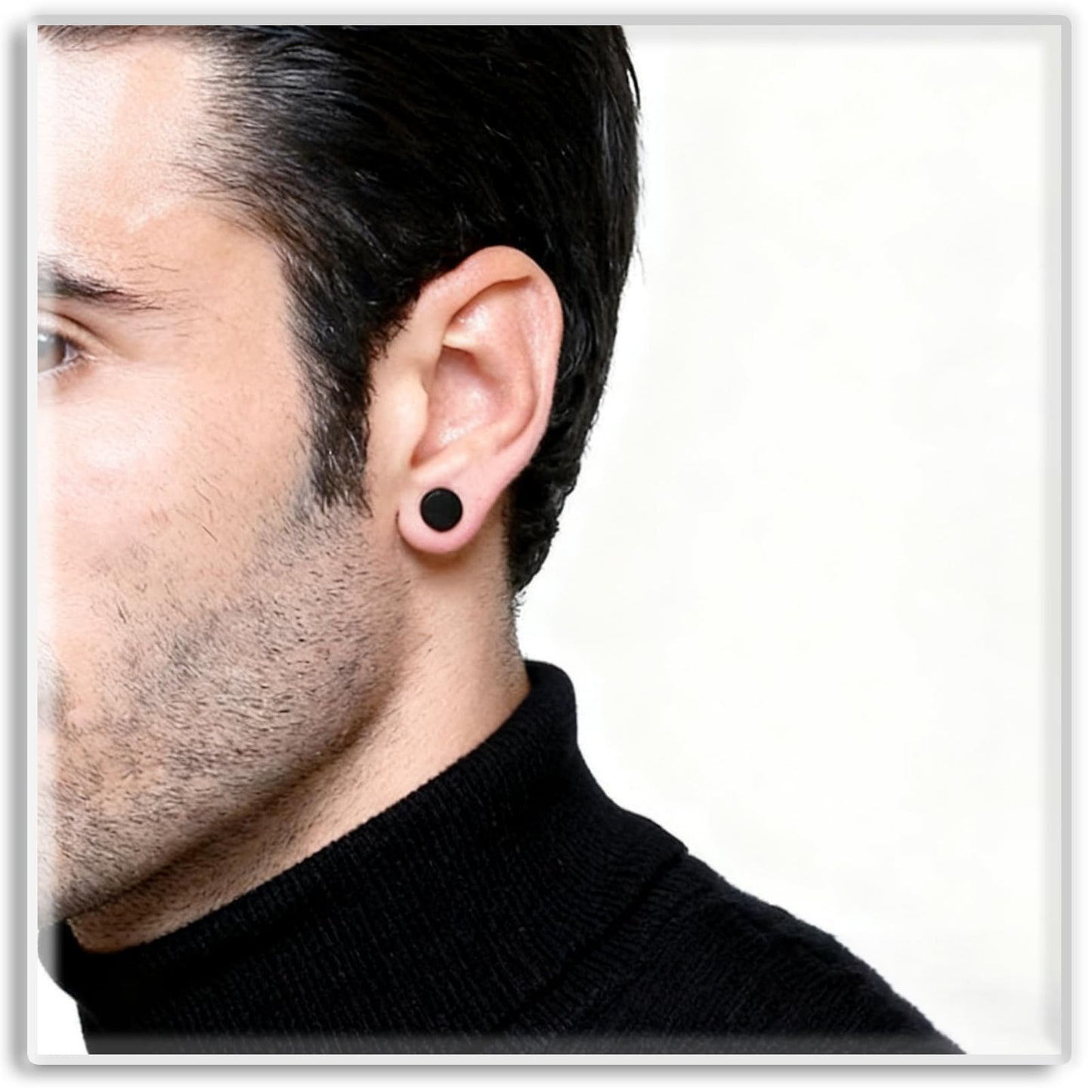 Xusamss Punk Body Piercing Titanium Steel Round Barbell Stud Earrings