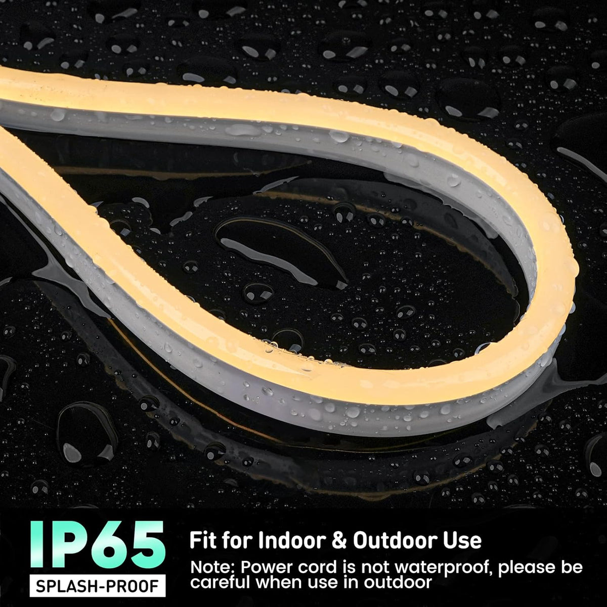 GZBtech Flexible LED Neon Rope Lights 66FT,AC 110-120V Waterproof Strip Light, 120 LEDs/M Cuttable Connectable Neon Lighting for Indoor Outdoor Home Decor/Commercial Building Use-Warm White 20M