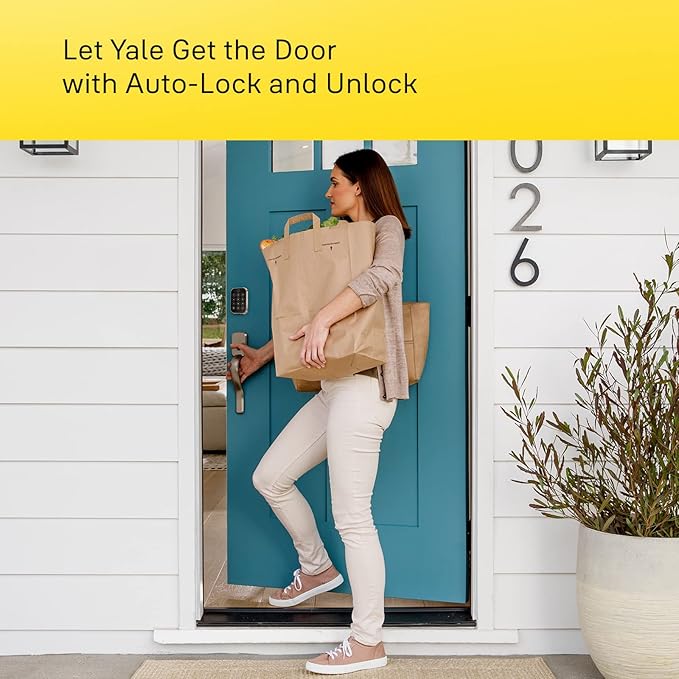 Yale Assure Lock 2 Touchscreen with Wi-Fi and Valdosta Lever in Satin Nickel