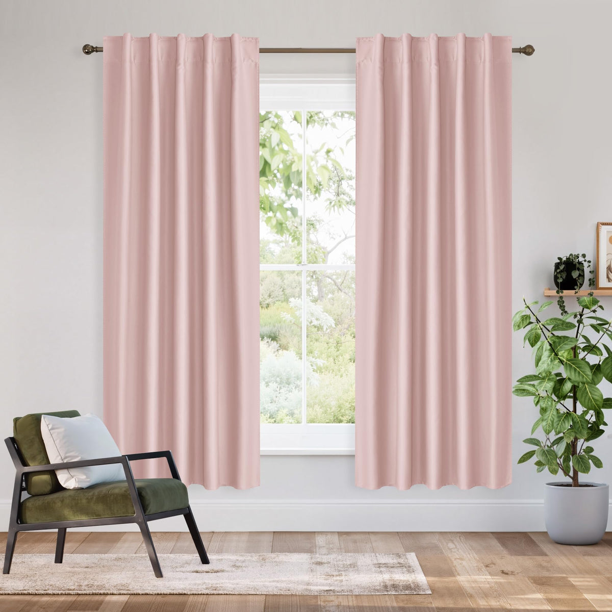 100% Blackout Short Curtains for Small Window (2 Count)