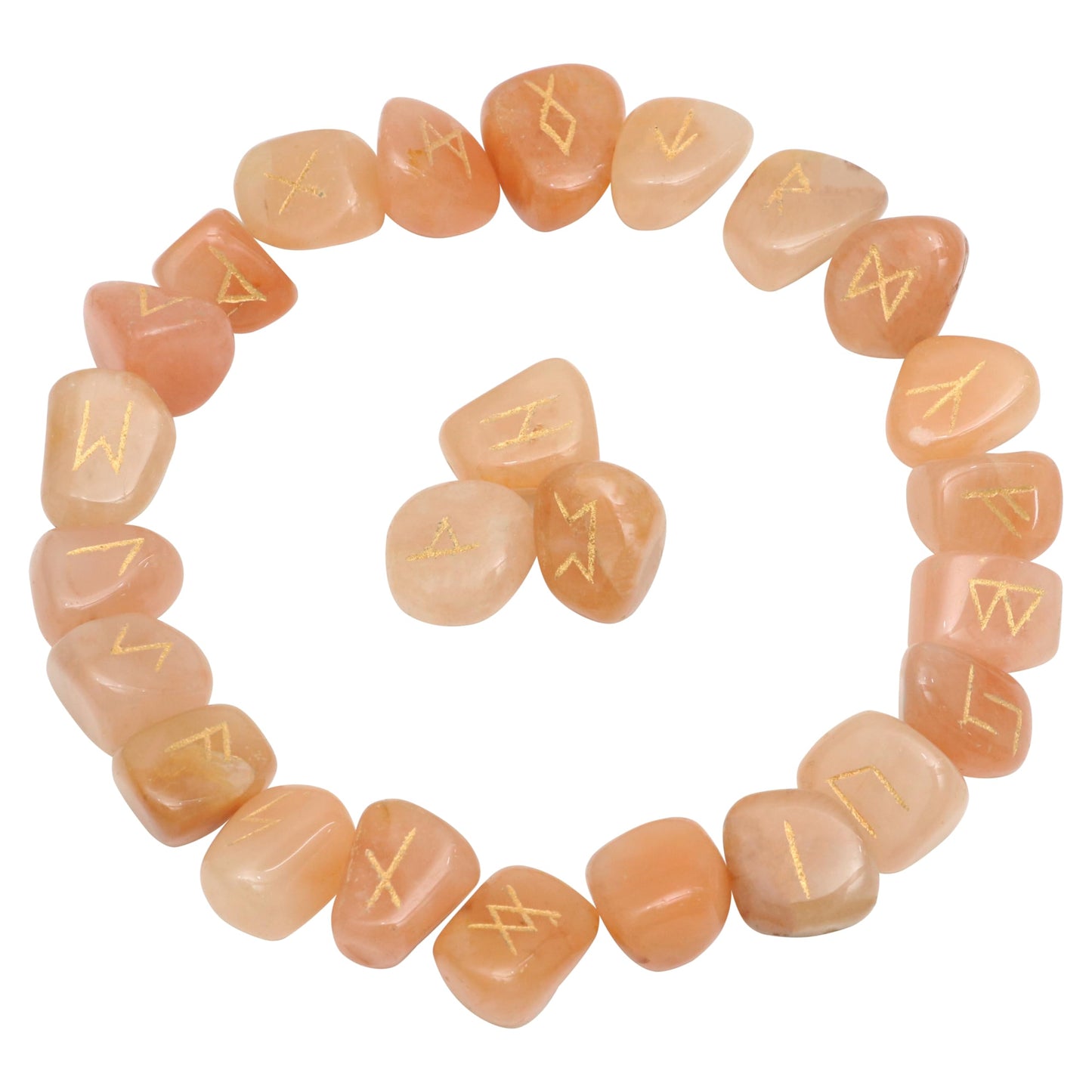 Crocon Red Aventurine Rune Stones Set Engraved with Elder futhark Crystal Runes Set, Reiki Healing runas for Meditation Chakra Balancing, Rune Stone for Beginners with Crystal Guide & Pouch |15-20 mm