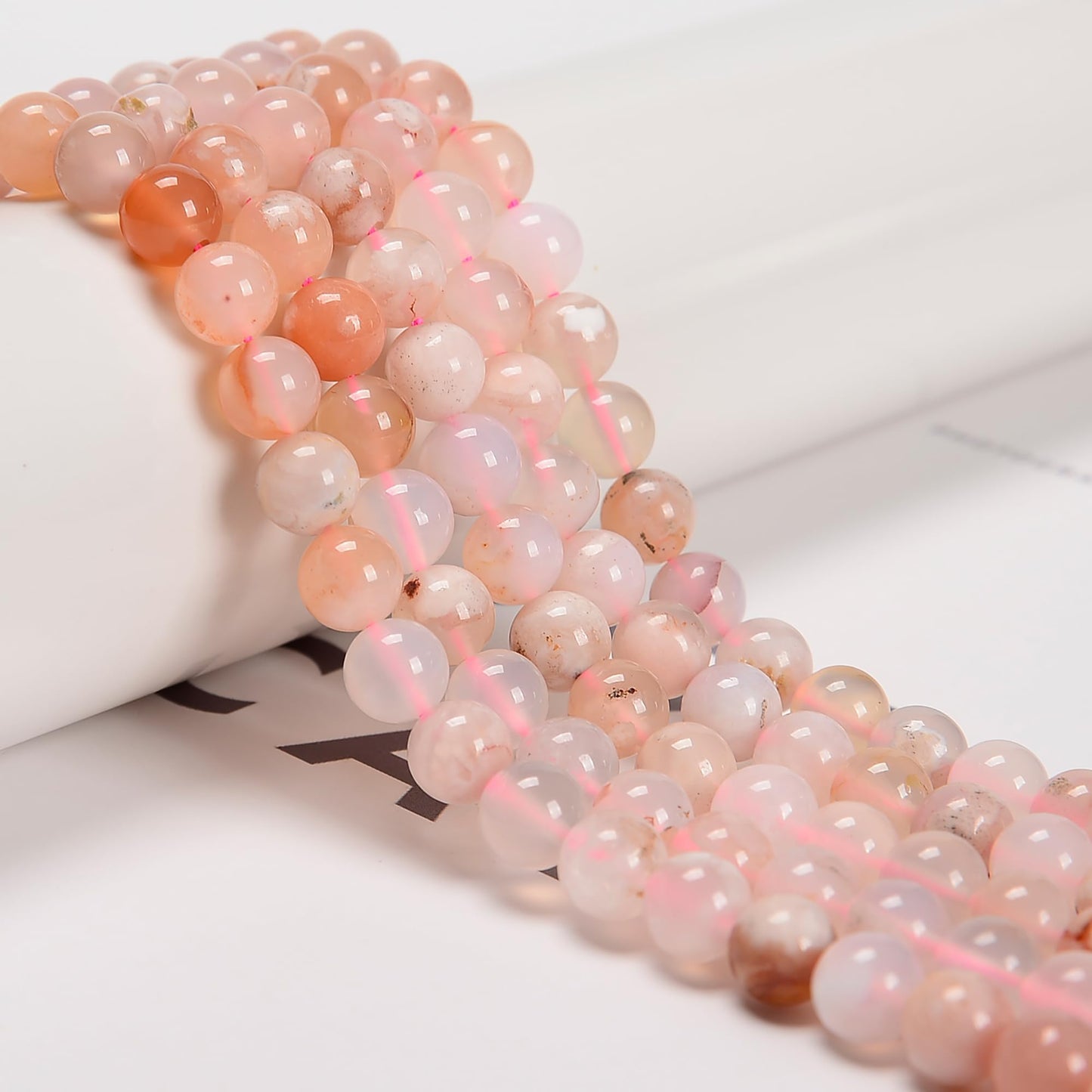 48Pcs 8mm Coffee Vein Agate Natural Round Loose Real Stone Beads Gemstone Genuine for DIY Hand Made Craft Jewelry Bracelet Earring Necklace String Making Energy Healing Power