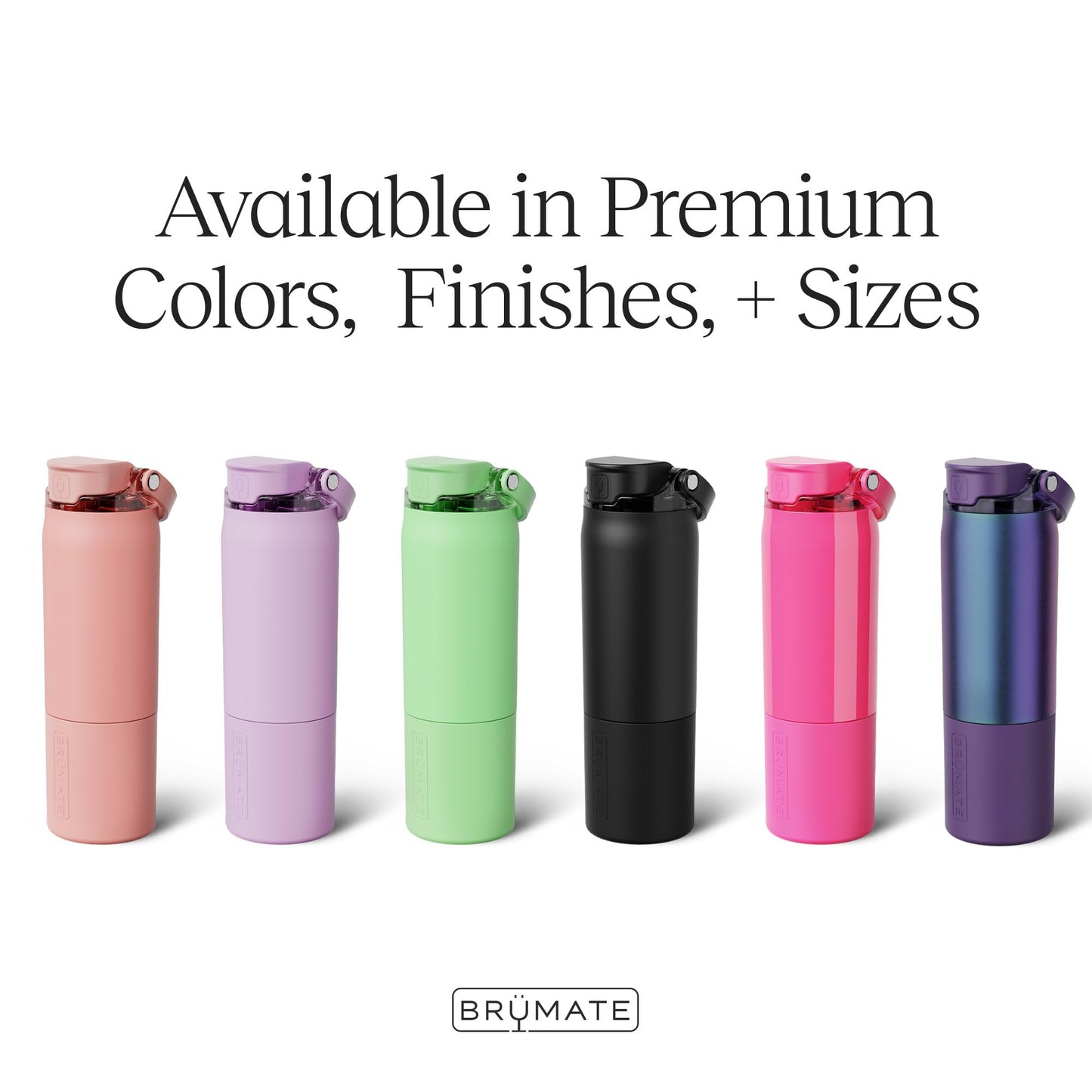 BrüMate Rise 25oz Water Bottle With 100% Leakproof Covered Silicone Straw | Insulated Stainless Steel Water Bottle | Cup-Holder Friendly | Fast Flow | Soft Sip Silicone Spout | BPA-Free (Dark Aura)