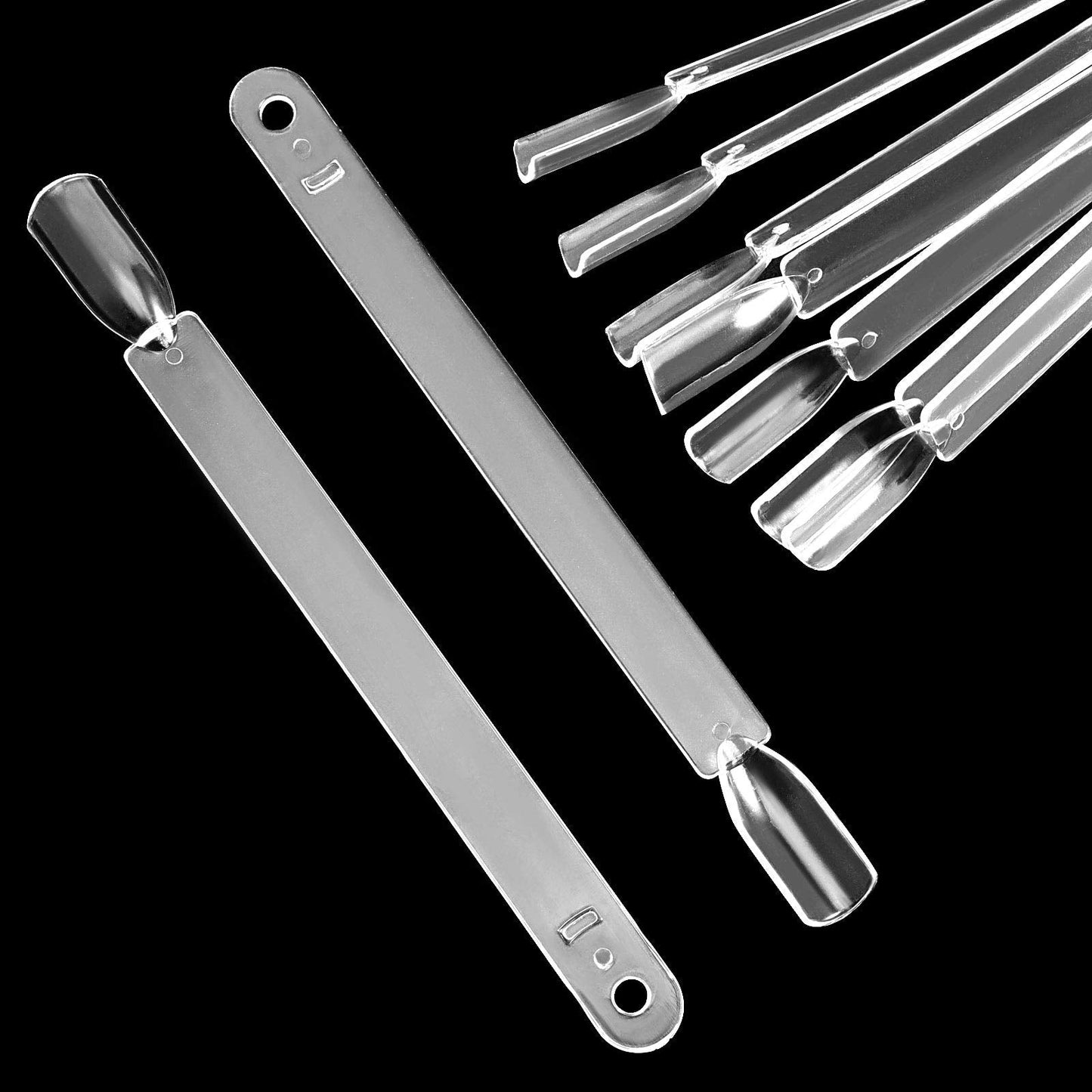 ZOENHOU 400 PCS Transparent Nail Sticks, Plastic Nail Polish Sticks Nail Color Display Practice Nail Art Sample Stick for Home DIY