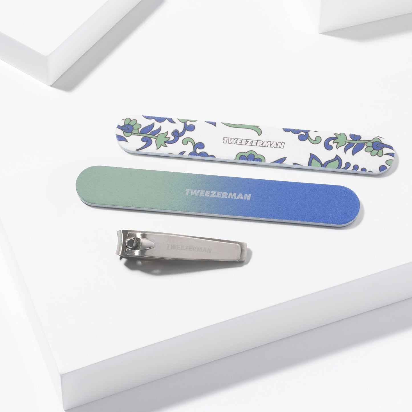 Tweezerman Blue and Green Paisley Manicure Kit