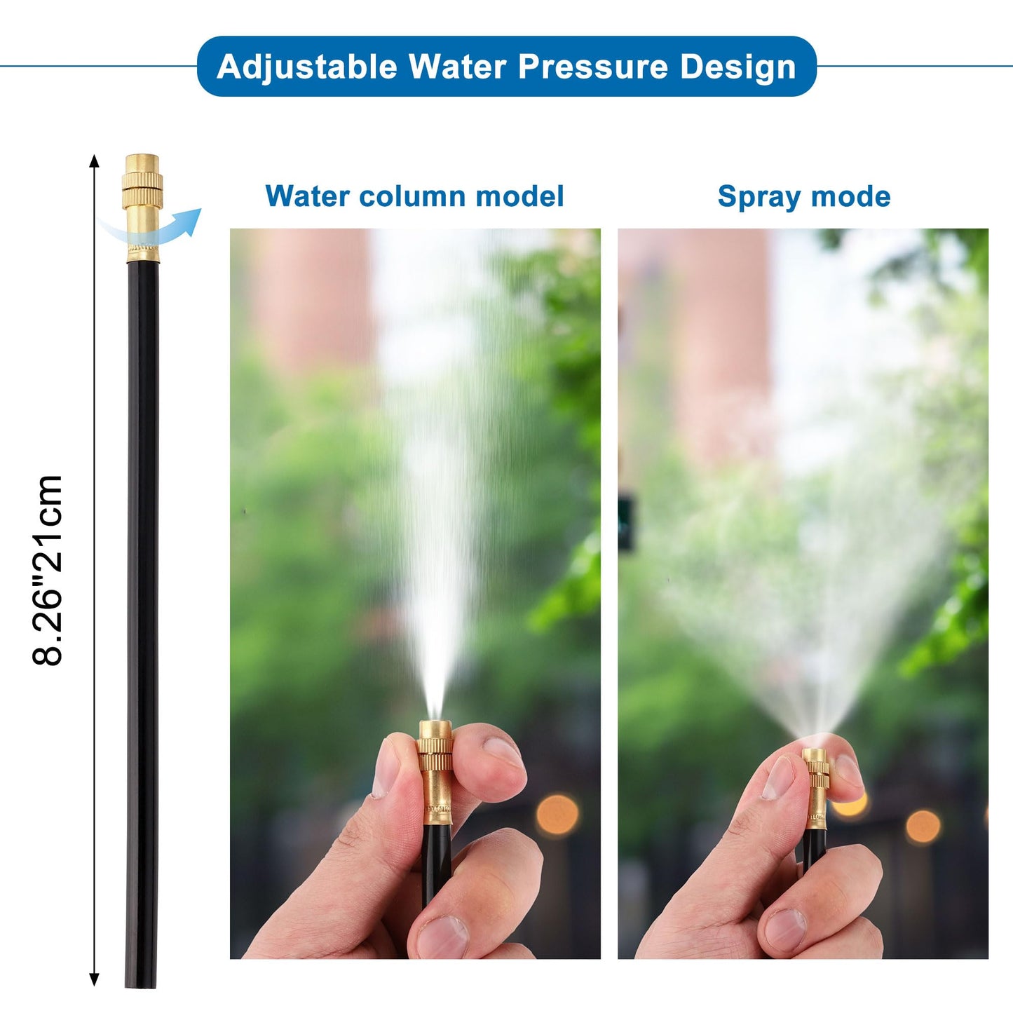 Mornajina Automatic Drip Irrigation Kits Garden Irrigation System, Includes 66FT 5/16 inch Irrigation Tubing Hose & 20Pcs 360° Bending Dropper Atomizing Mist Nozzles Tee for Garden Watering System