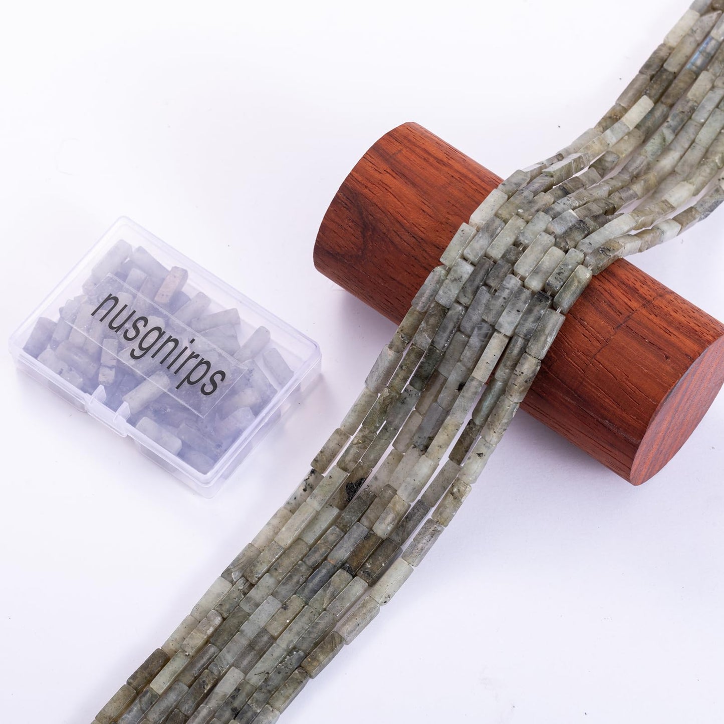 Natural Spectrolite Rectangle Tube Beads 4x13mm 38cm/str Loose Semi Gemstone Stone Beads for Making Bracelets Necklace Earrings