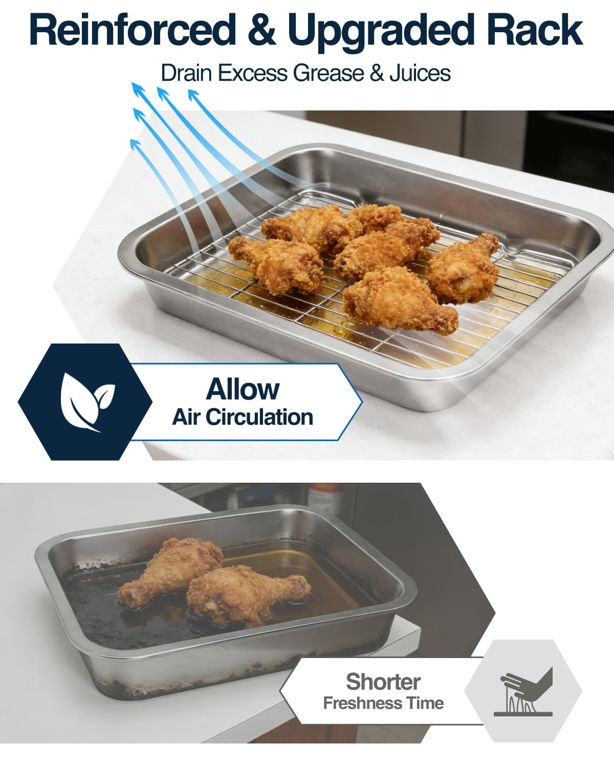 Matchwaves Grilling Prep and Serve Trays with Lid, Stainless Steel Large Grill Carry System, Deep Marinating Container with Cutting Board for BBQ Outdoor Grilling, Pro Series