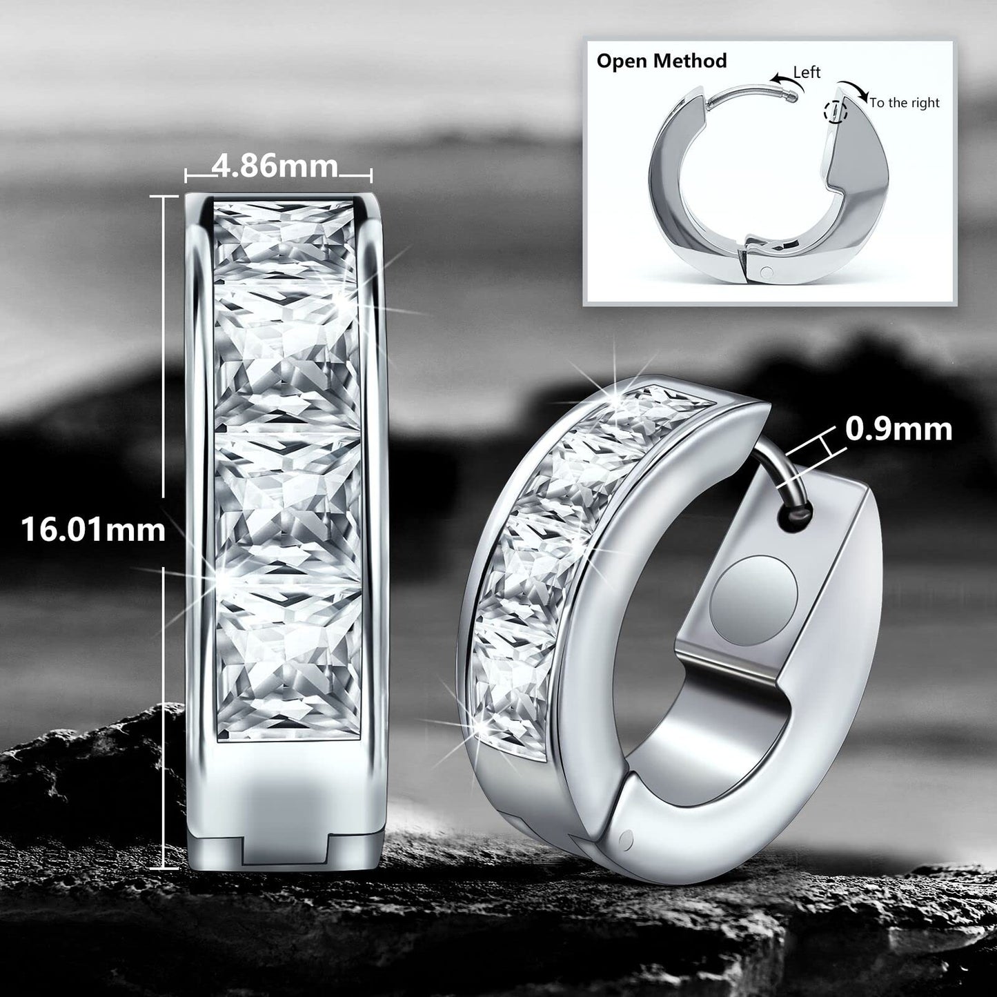 JEROOT Titanium Magnetic Earrings for Women, Pure Titanium Earrings for Sensitive Ears, 1 Pair Women's Ear Studs for Jewelry Gift