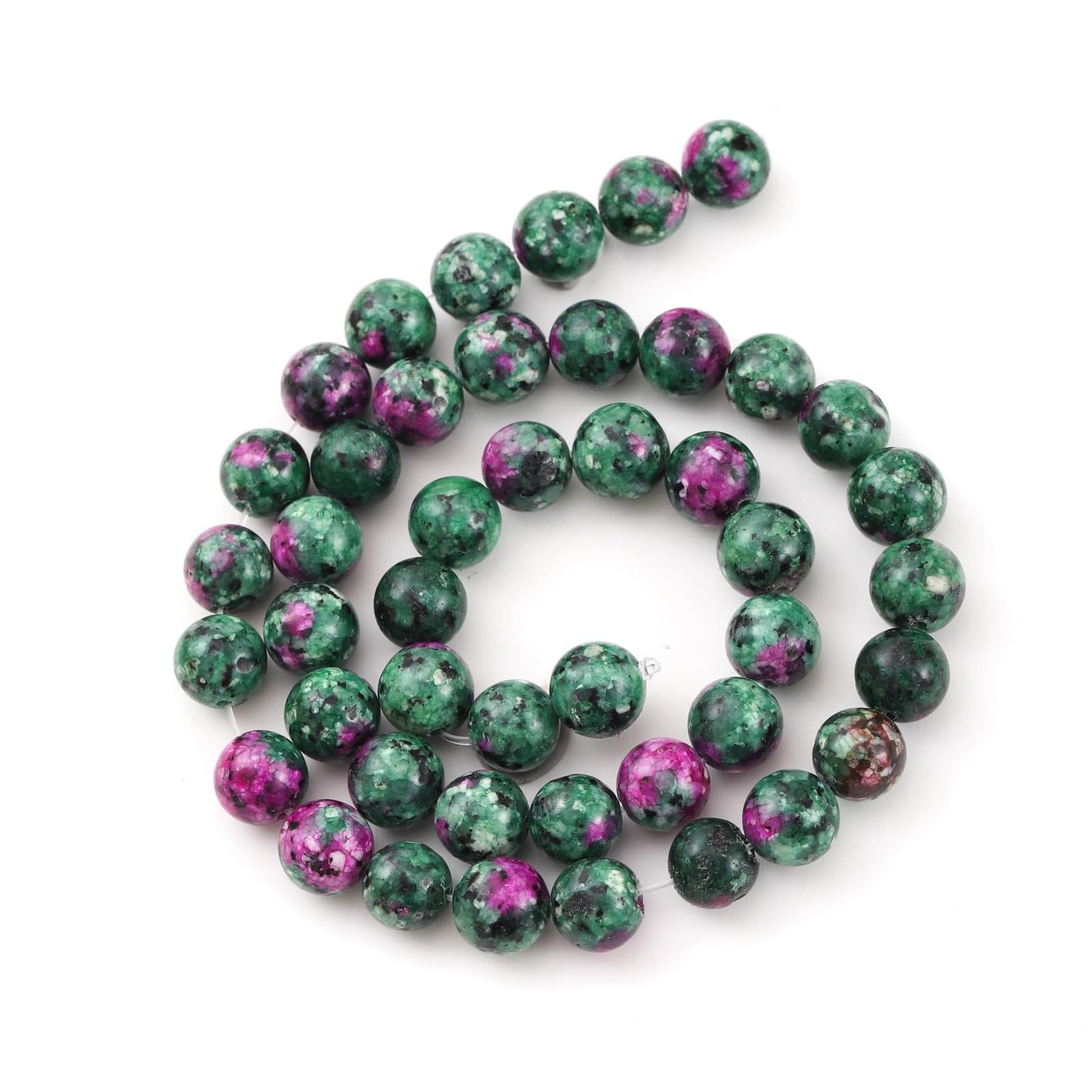 6mm 60pcs DIY Natural Ruby Zoisite Stone Beads Round Healing Crystal Gemstone Loose Beads for Jewelry Making Handmade Bracelet Necklace