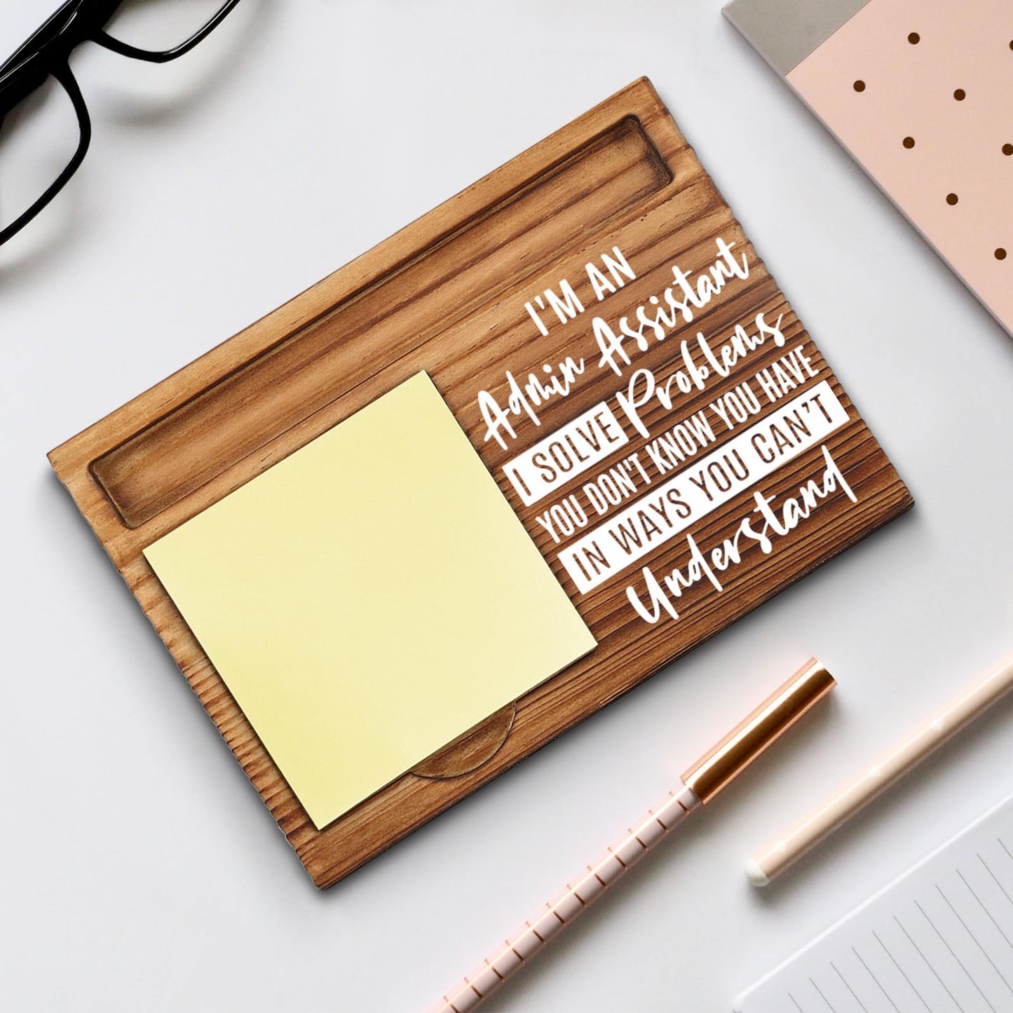 Admin Assistant Gifts, Admin Assistant Sticky Note Holder, Admin Assistant Office Decor, Admin Assistant Desk Organization, Admin Assistant Desk Self-Stick Note Pad Holders WPP38