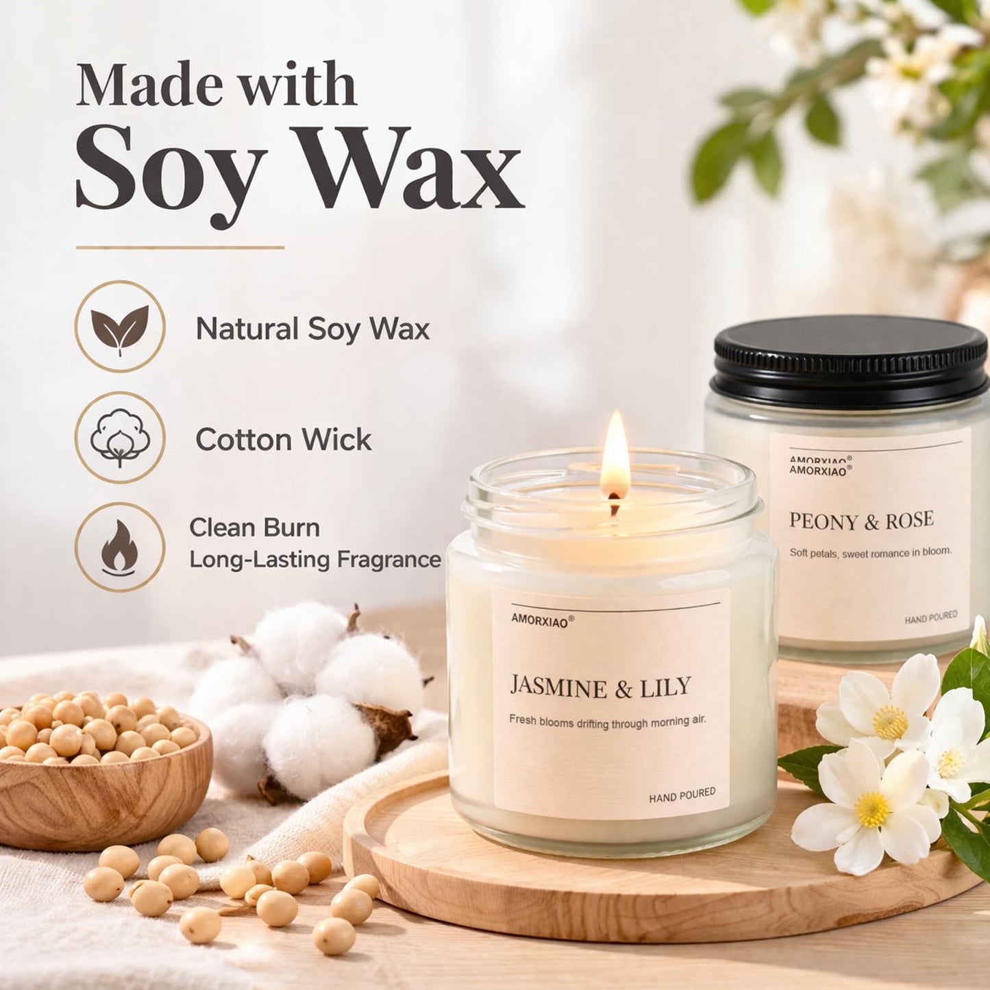 Scented Candles Gift Set, 8 Pack Soy Wax Candles for Home, Long Lasting Burn Floral Fresh Aromatherapy Scents for Women, Birthday, Holiday