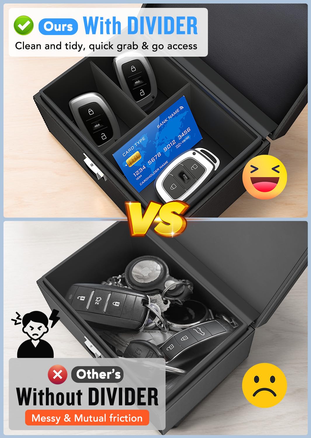 Coorattyes Faraday Box for Car Keys, Key Fob Signal Blocker Rfid Box for Car Keys, Faraday Key Fob Protector Signal Blocking Box