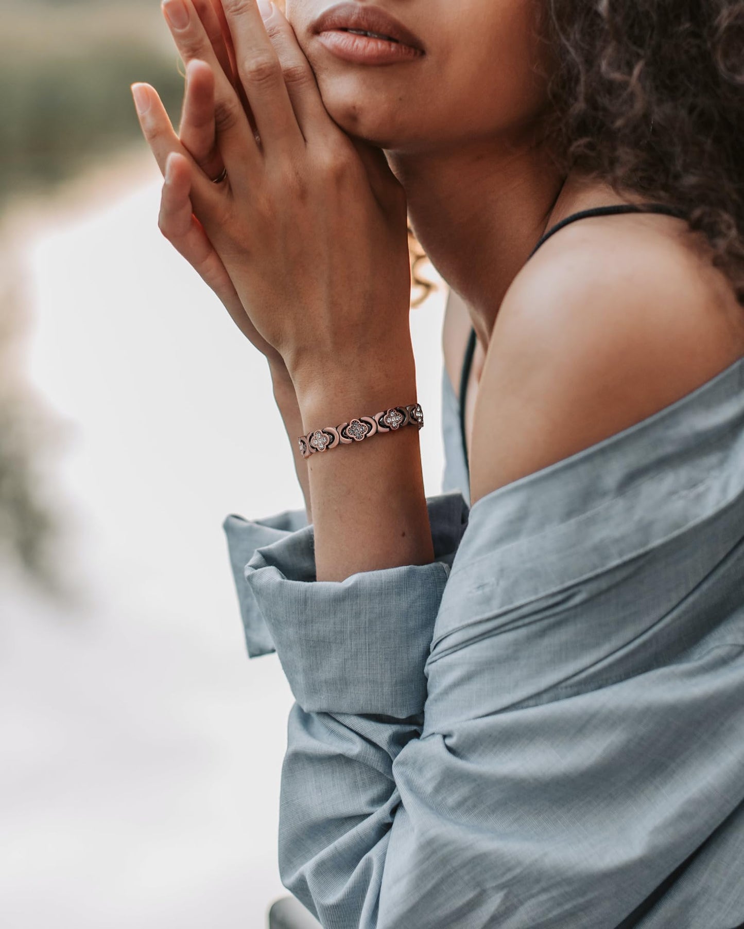 Jecanori Copper Magnetic Bracelets for Women&Ring, Pure Copper Bracelet with 3500 Gauss Magnets,Ideal Gift