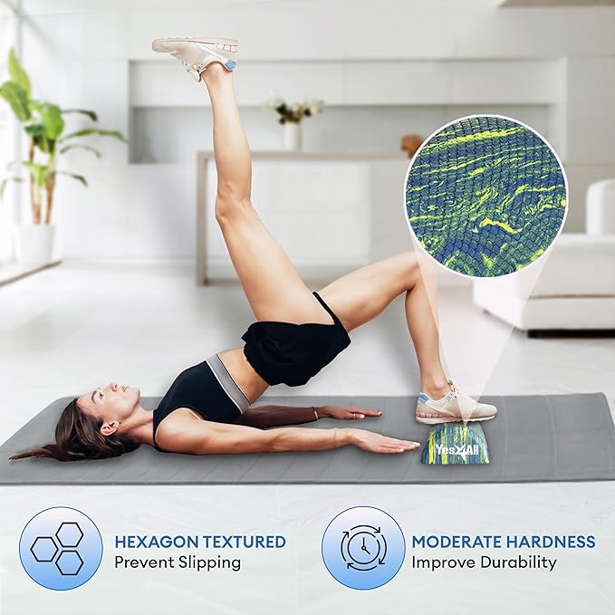 Yes4All Medium-Density EVA Foam Roller for Back - Half Back Roller for Exercise, Yoga & Pilates 12/36 inch
