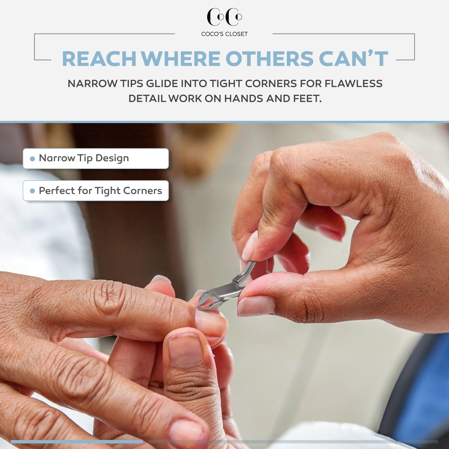 Cuticle Nippers & Trimmer Manicure Clippers Dead Skin Remover - Professional Stainless Steel Cutters Beauty Tool with Nail Cleaner and Pusher