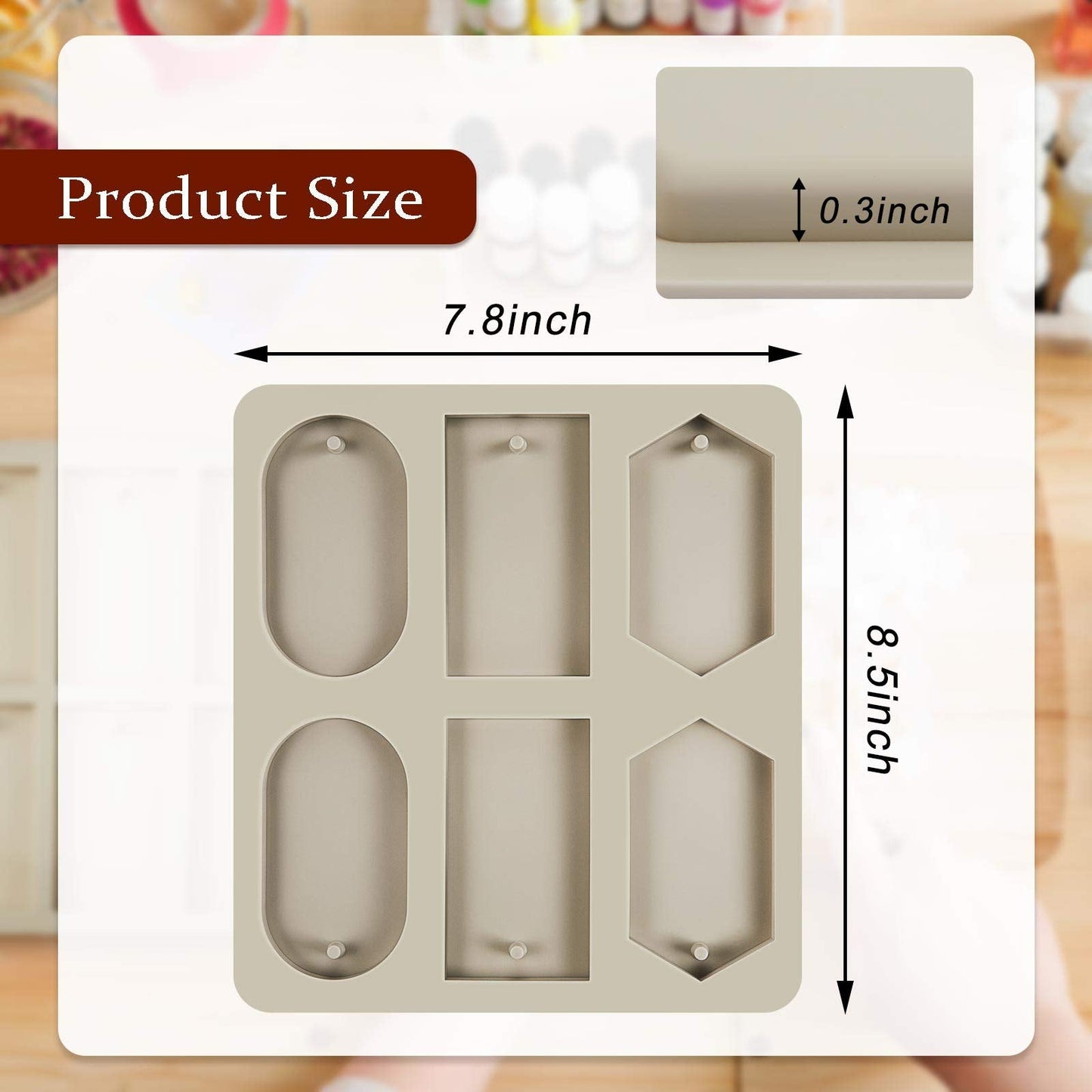 Patelai 2 Pcs Silicone Wax Melt Molds Silicone Resin Keychain and Wax Sachets Epoxy Casting Jewelry Making Molds with Hanging Holes for DIY Jewelry Handicrafts Making(Stylish Style)