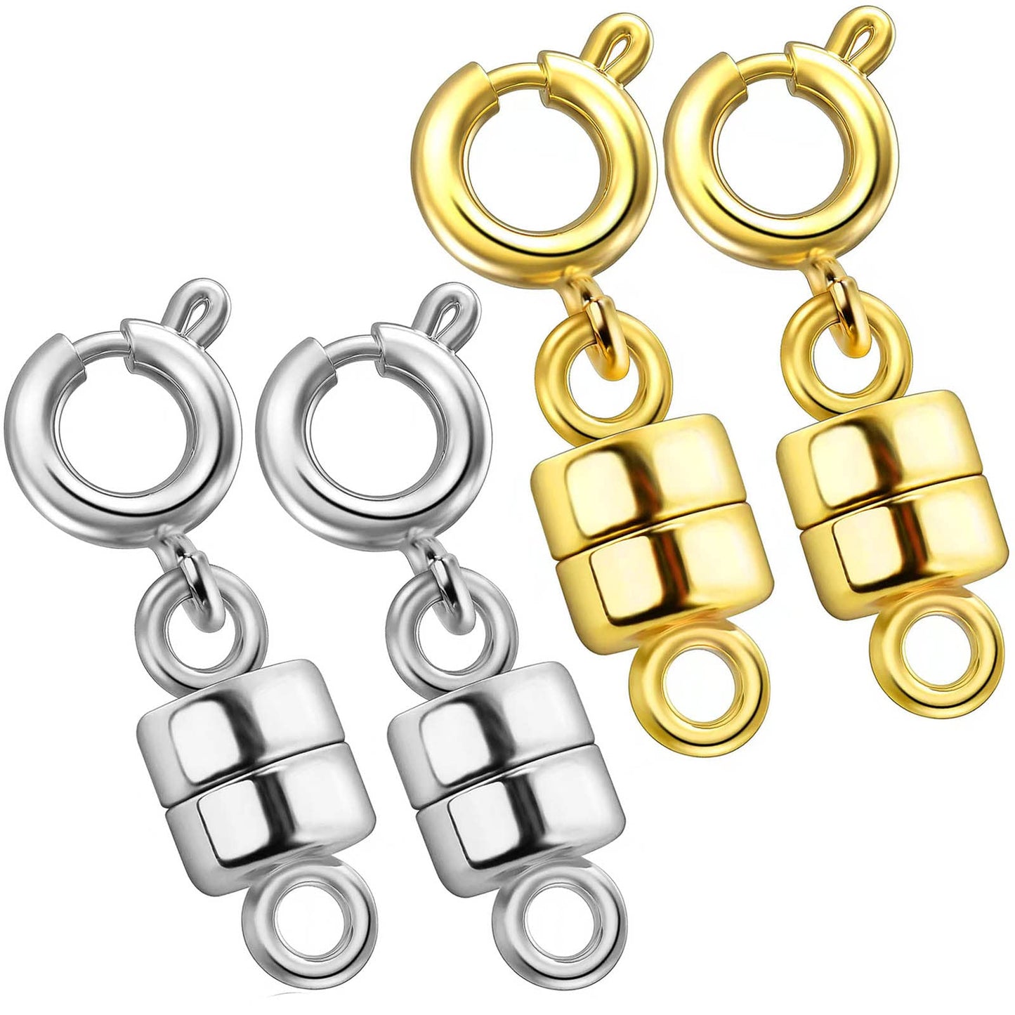 Dailyacc Magnetic Necklace Clasps and Closures - Safety 14 K Gold and Silver Jewelry Converters for Bracelets Chain Extender