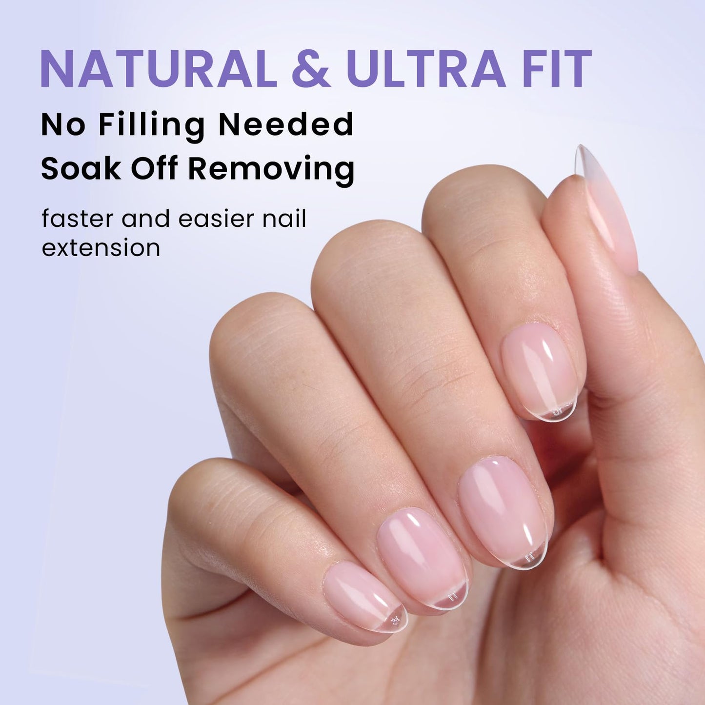 BTArtbox Extra Short Almond Nail Tips - 320pcs Half Matte Soft Gel Tips, Acrylic Pre-Shaped Fake Nails, Clear Ultra Fit & Natural False Nails for Nail Art, 16 Sizes
