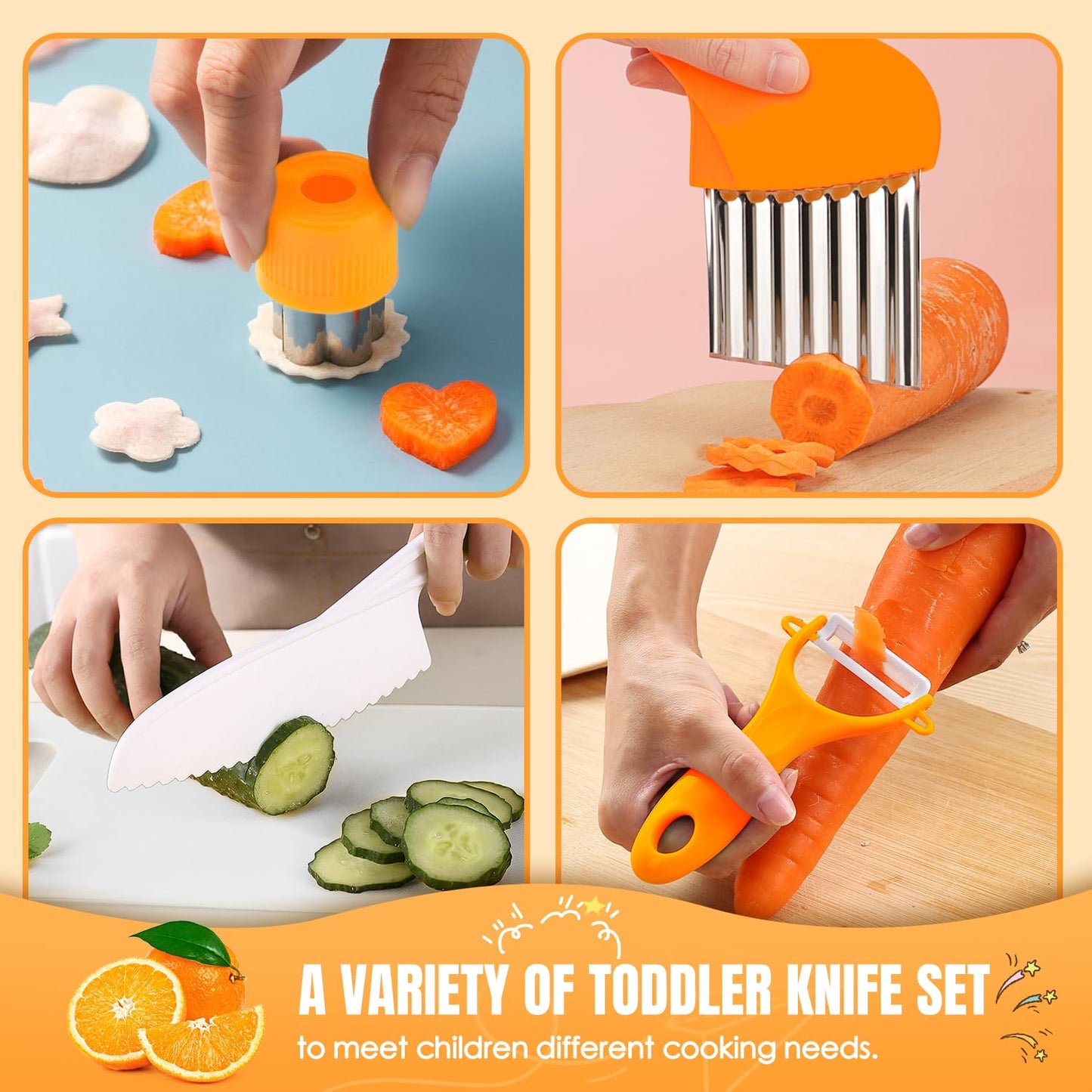 Kids Cooking Sets Real, Kids Cooking and Baking Gift Set with Storage Case Timer Kid Safe Knives Cutting Board, Toddler Real Kitchen Accessories, Birthday Gifts for Girls Boys Age 3 - 8