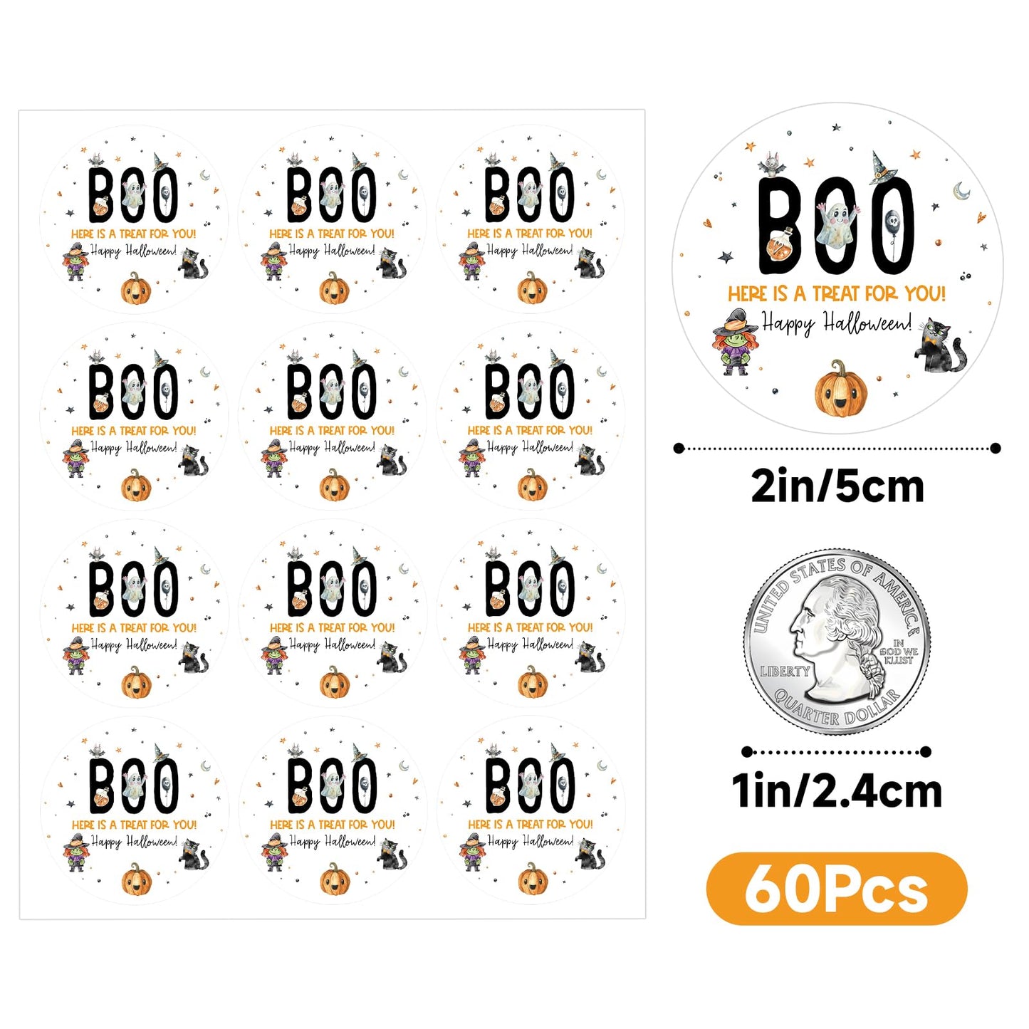 Anwyll 1000Pcs Halloween Stickers + 60Pcs Halloween Labels Gift Stickers