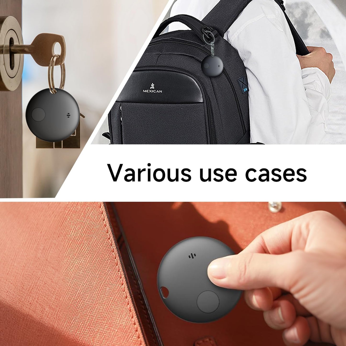 Smart Tracker, Item Finder Compatible with Apple Find My, Replaceable Battery, Water-Resistant, with Different Holder Cases, Loud Alarm, for Keys Luggage Backpack (iOS Only) 2 Packs