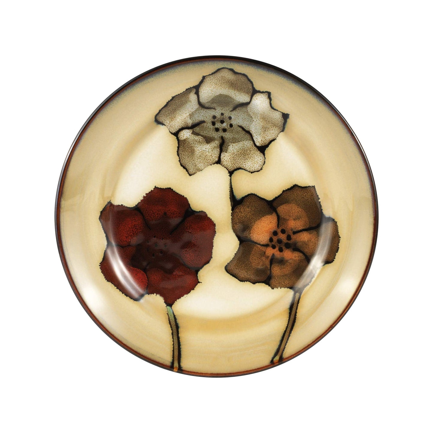 Pfaltzgraff Painted Poppies 16-Piece Dinnerware Set, Service for 4, Colorful Floral Stoneware Plates, Bowls, and Mugs, Microwave and Dishwasher Safe