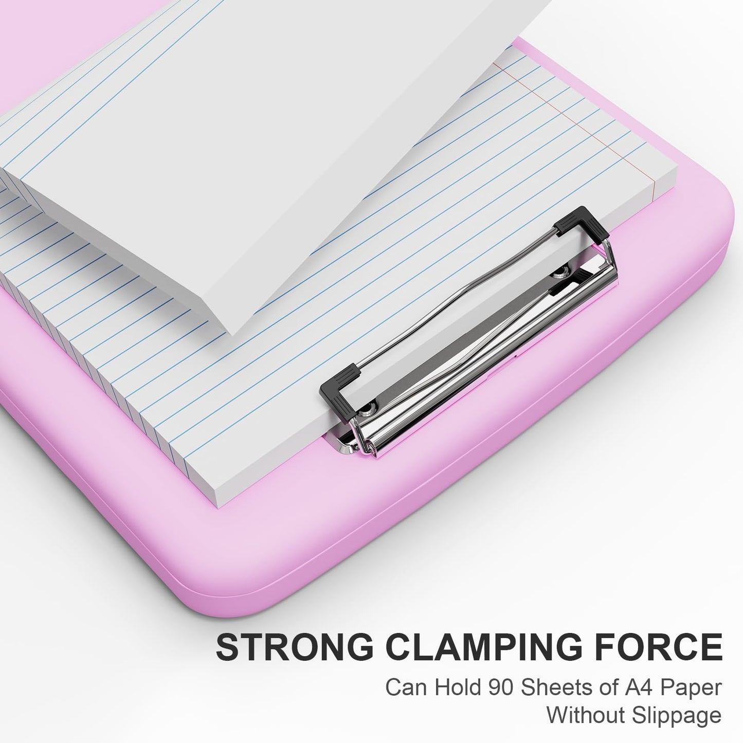 Plastic Clipboard with Storage, 8.5 x 11 Storage Organization Box Side-Opening, Heavy Duty Clip Board with Pen Holder and Paper Folder for Nurses, Teachers, Office & School Supply, Dark Pink