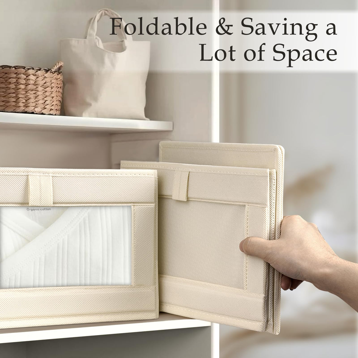 Beige Linen Closet Organizers and Storage (8 Count)