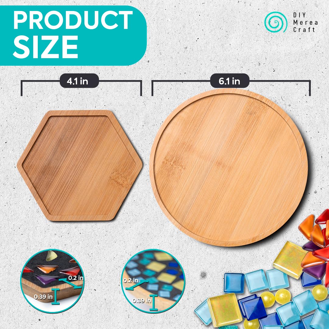 DIY Merea Craft – Set of 2 Mosaic Kits for Adults | DIY Stained Glass Craft Kit for Beginners | Make Your Own Mosaic Art | Handmade Gift for Women | Home Decor & Relaxing Activity