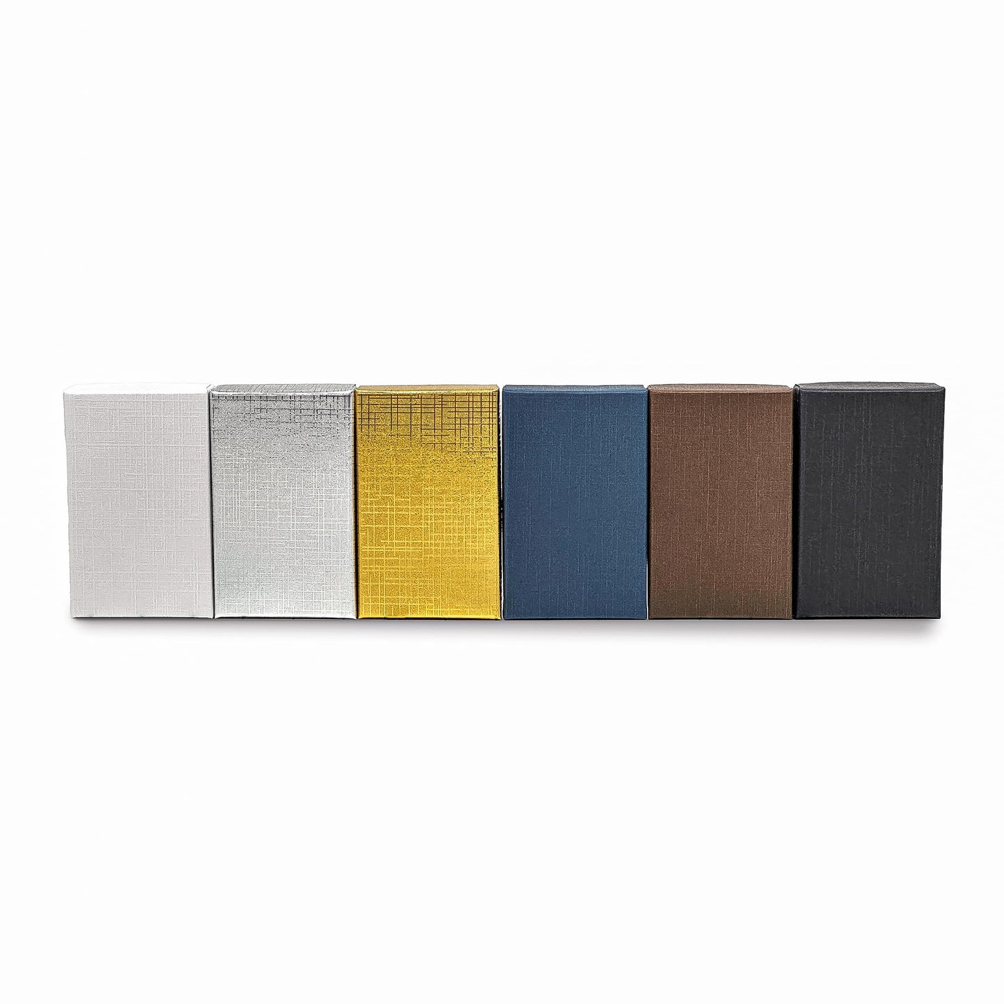TheDisplayGuys - 25-Pack #32 Cardboard Linen Paper Jewelry Gift Boxes w. Cotton Padding - Gold (3.3" x 2.3" x 1.0")
