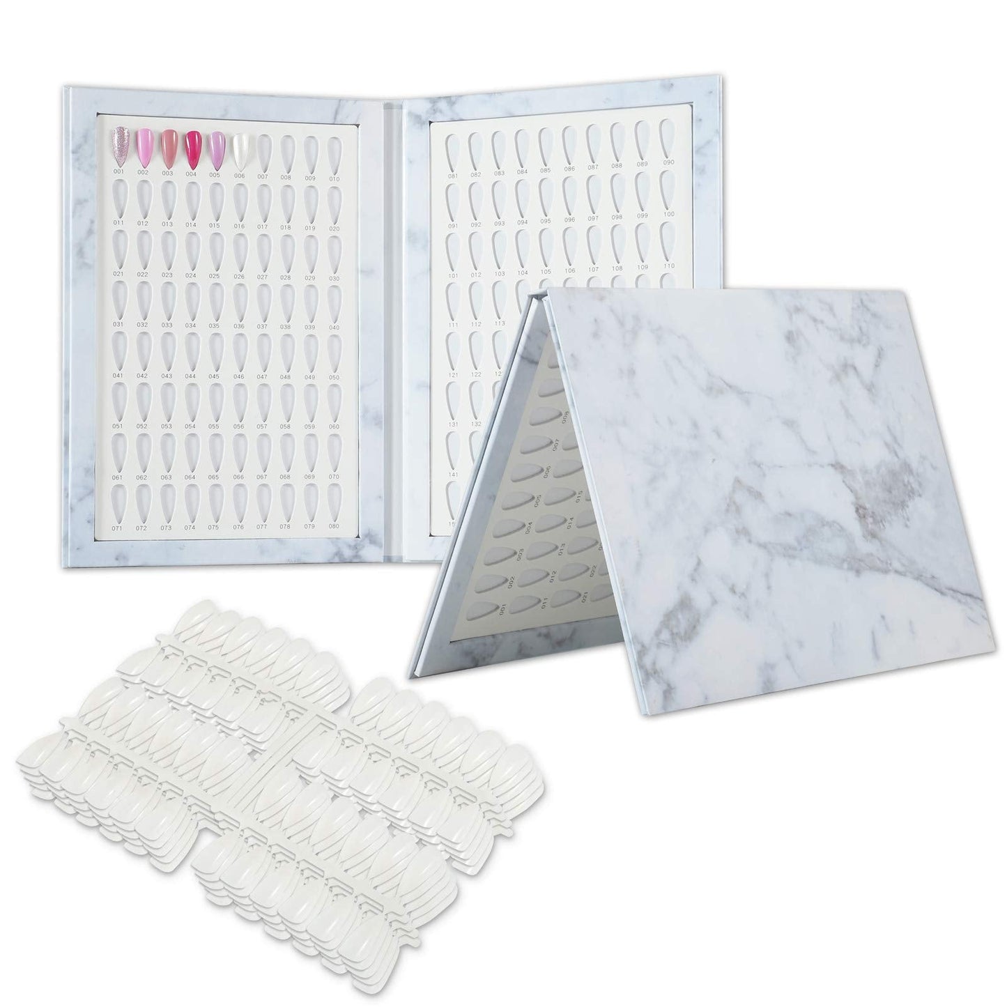 NMKL38 160 Nail Color Display Book Chart with 240 Nail Tips UV Gel Polish Color Card Board Salon Tools (A04)