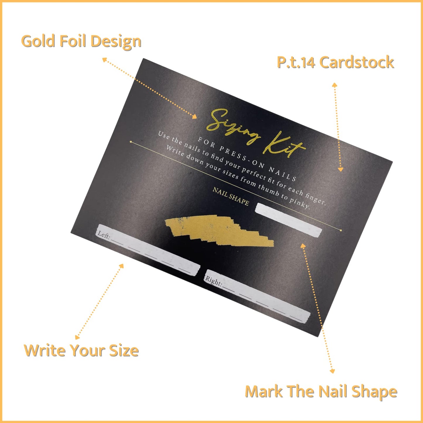 Press On Nails Sizing + Display Storage Card Bundle