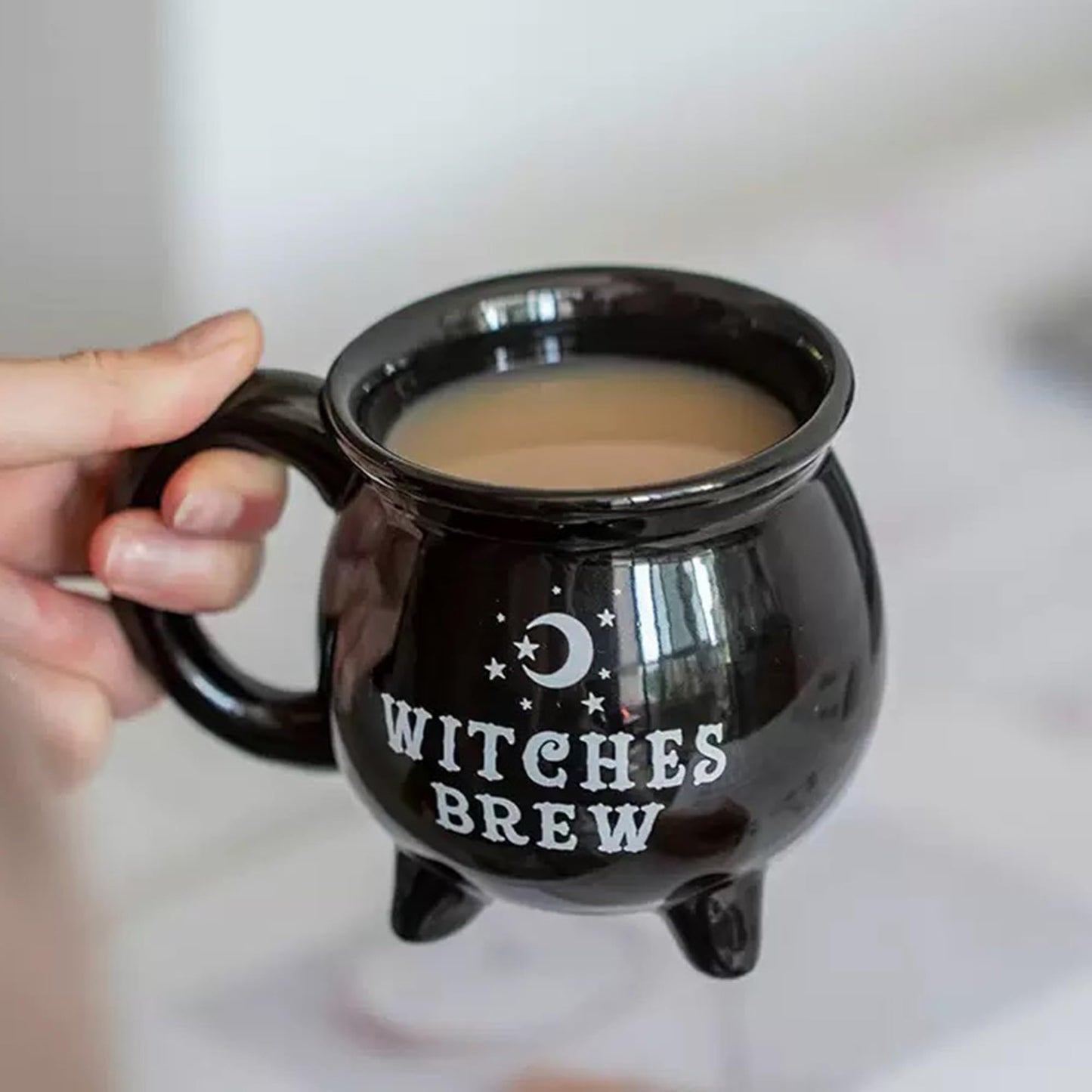 HOPOYGOS Ceramic Cauldron Mug - 12 oz Witches Brew Themed Coffee Cup, Microwave & Dishwasher Safe, Unique Magic Potion Mug for Tea, Coffee, Hot Chocolate, Fun Gift for Witchy & Fantasy Lovers