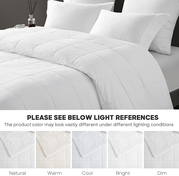 Sharper Image Queen Size Blanket Jersey Knit Ultra-Soft, Cooling Blanket Queen Box Quilting, Microfiber Reverse, All Season & Lightweight Queen Summer Blanket Cozy T-Shirt Handfeel, Full/Queen, White