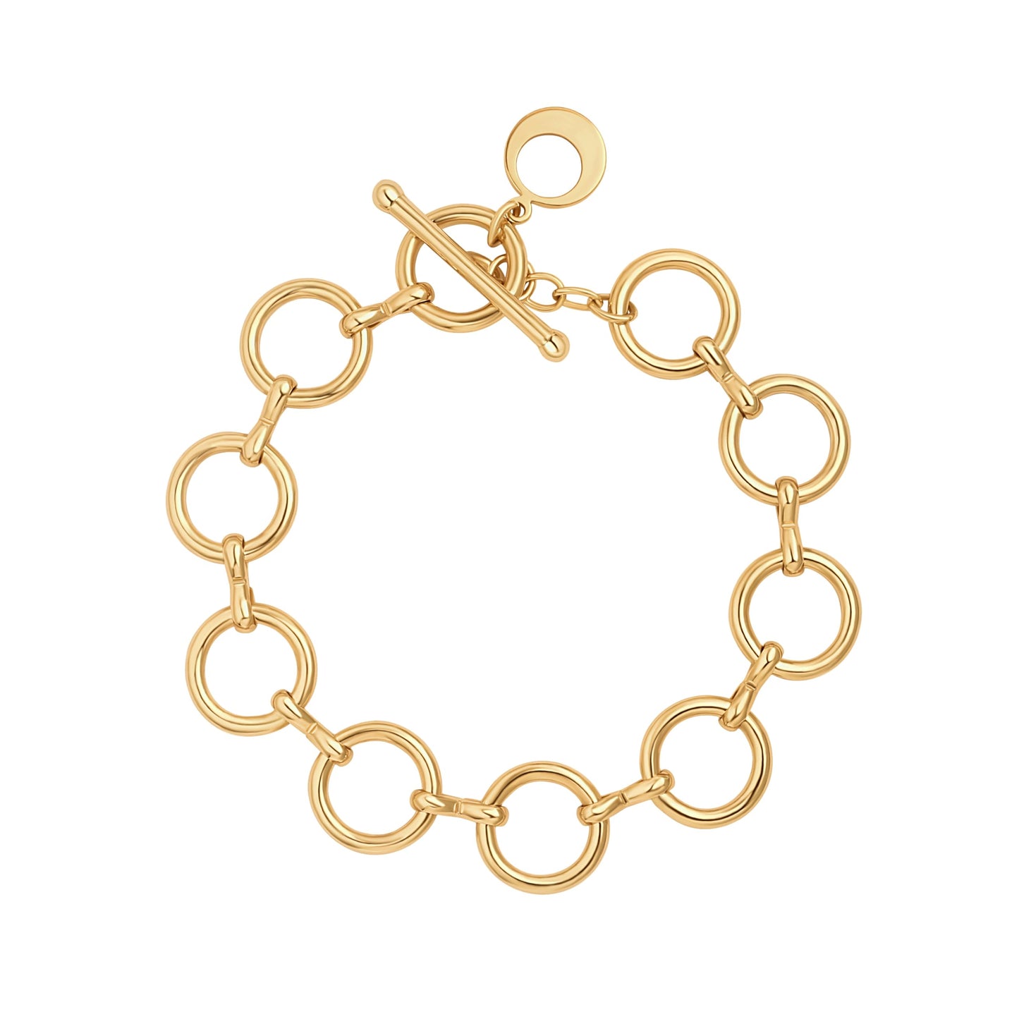 SOFYBJA Dainty 18K Gold Circles Link Bracelet for Women Personalized Adjustable Bracelet Layered Jewelry