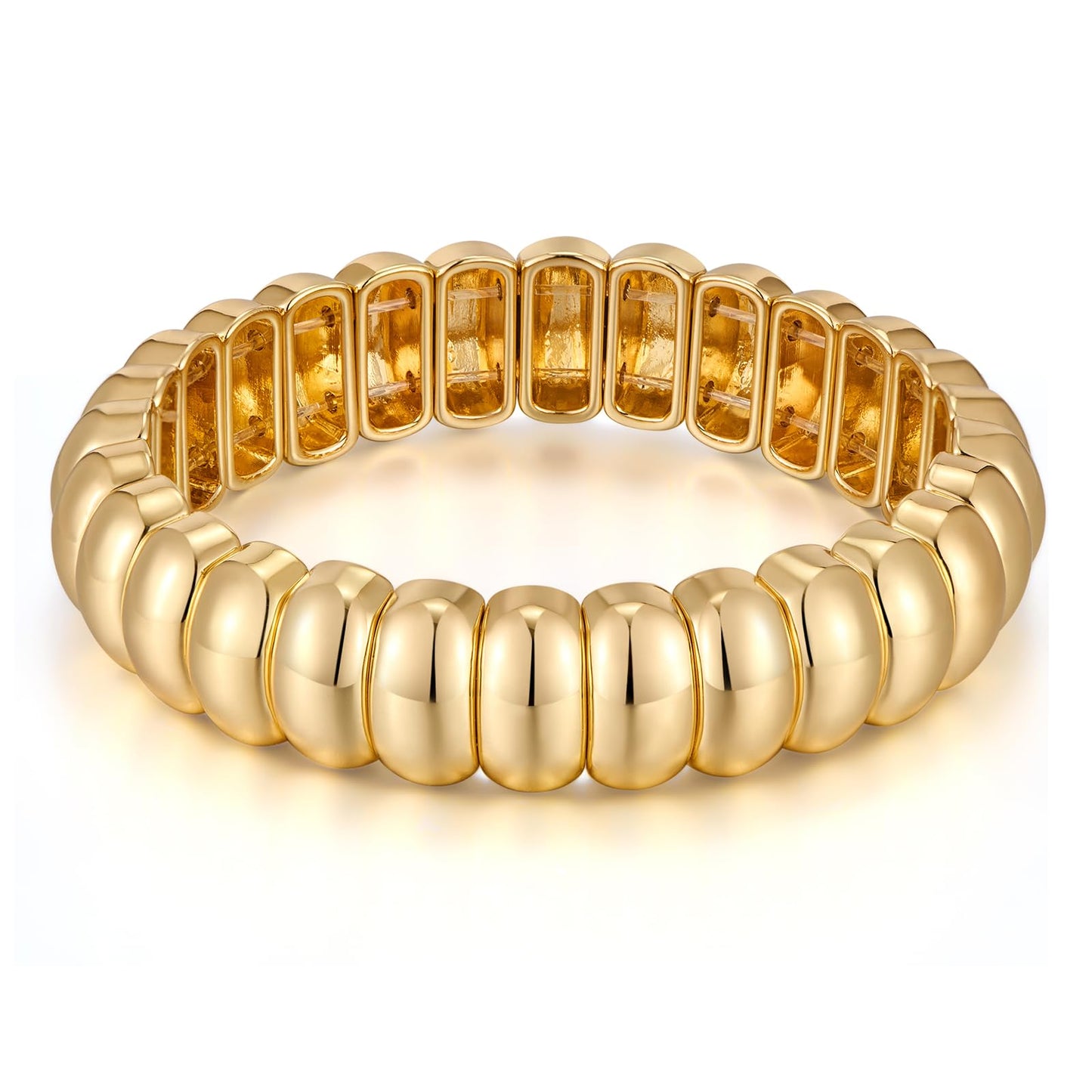 FAMARINE Women Bangle Bracelet, Chunky Bracelets Stretchable Bracelet Stretch Stack Adjustable Bangles