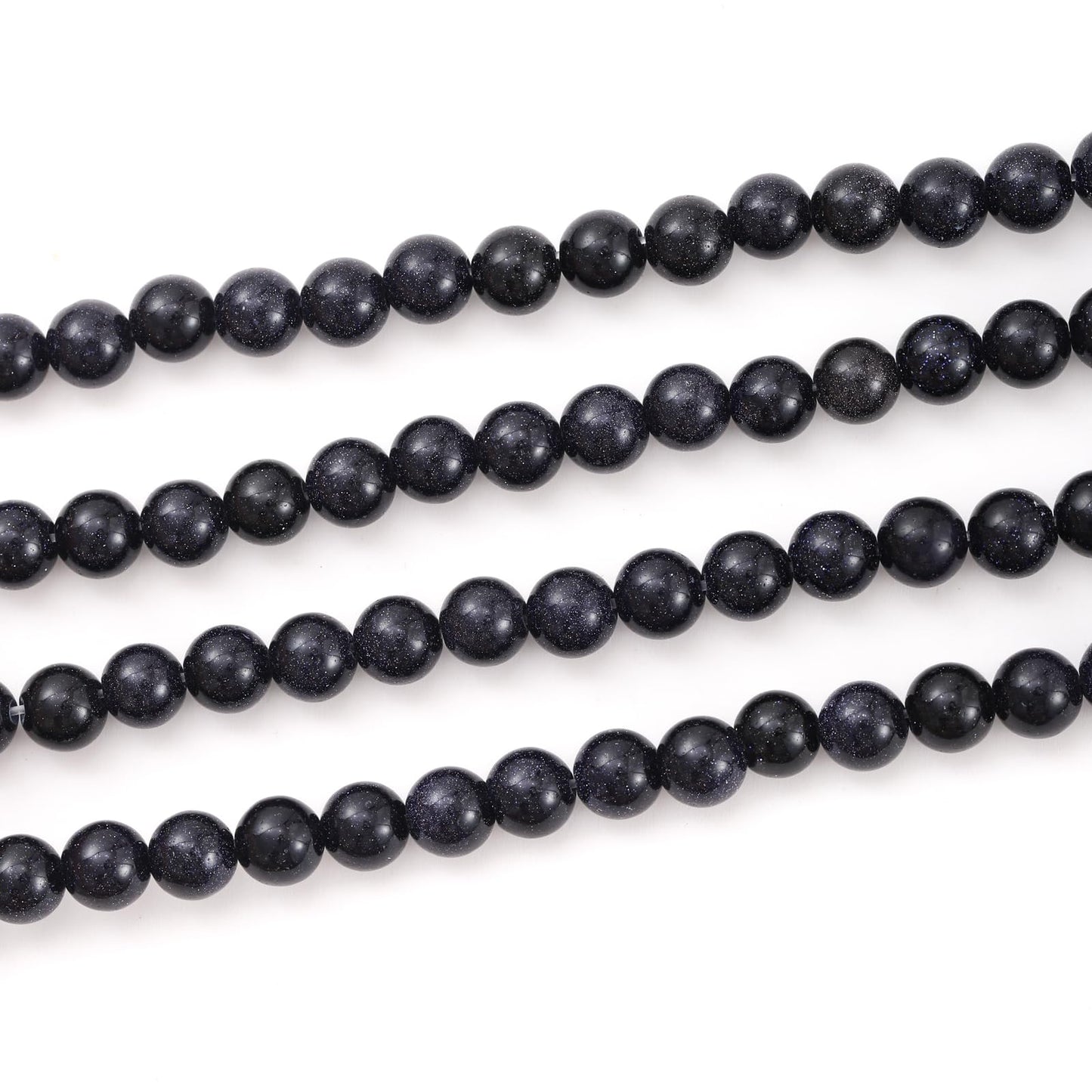 8mm 45pcs DIY Natural Blue Sandstone Stone Beads Round Healing Crystal Gemstone Loose Beads for Jewelry Making Handmade Bracelet Necklace