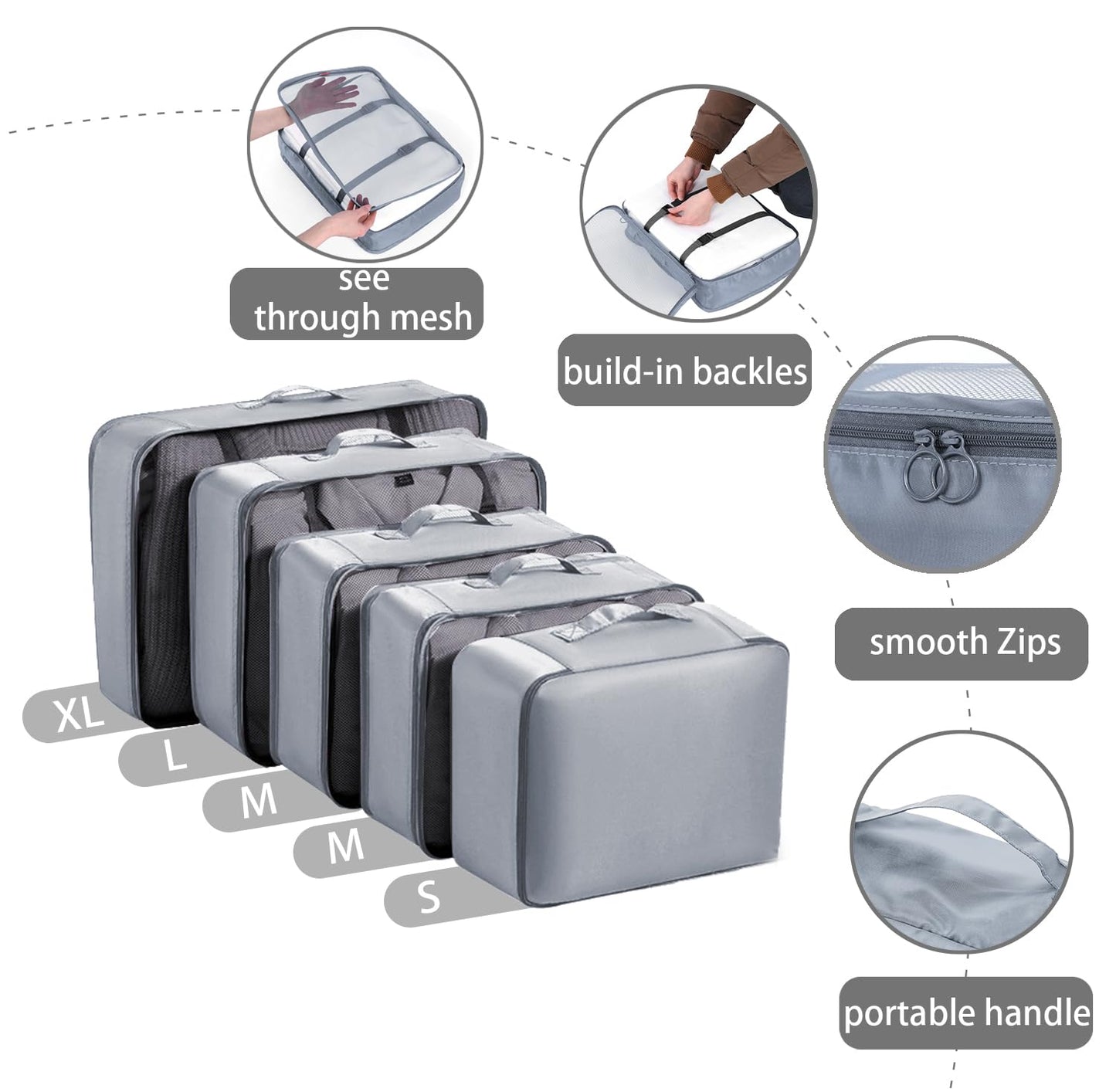 9 set Packing Cubes for Travel,Effortless Organization Cube for Quick Packing& Unpacking, Travel Must Have Suitcase Organizer Essentials for any Journey,Cruise,Business trip,Camping,hiking,Vacation.