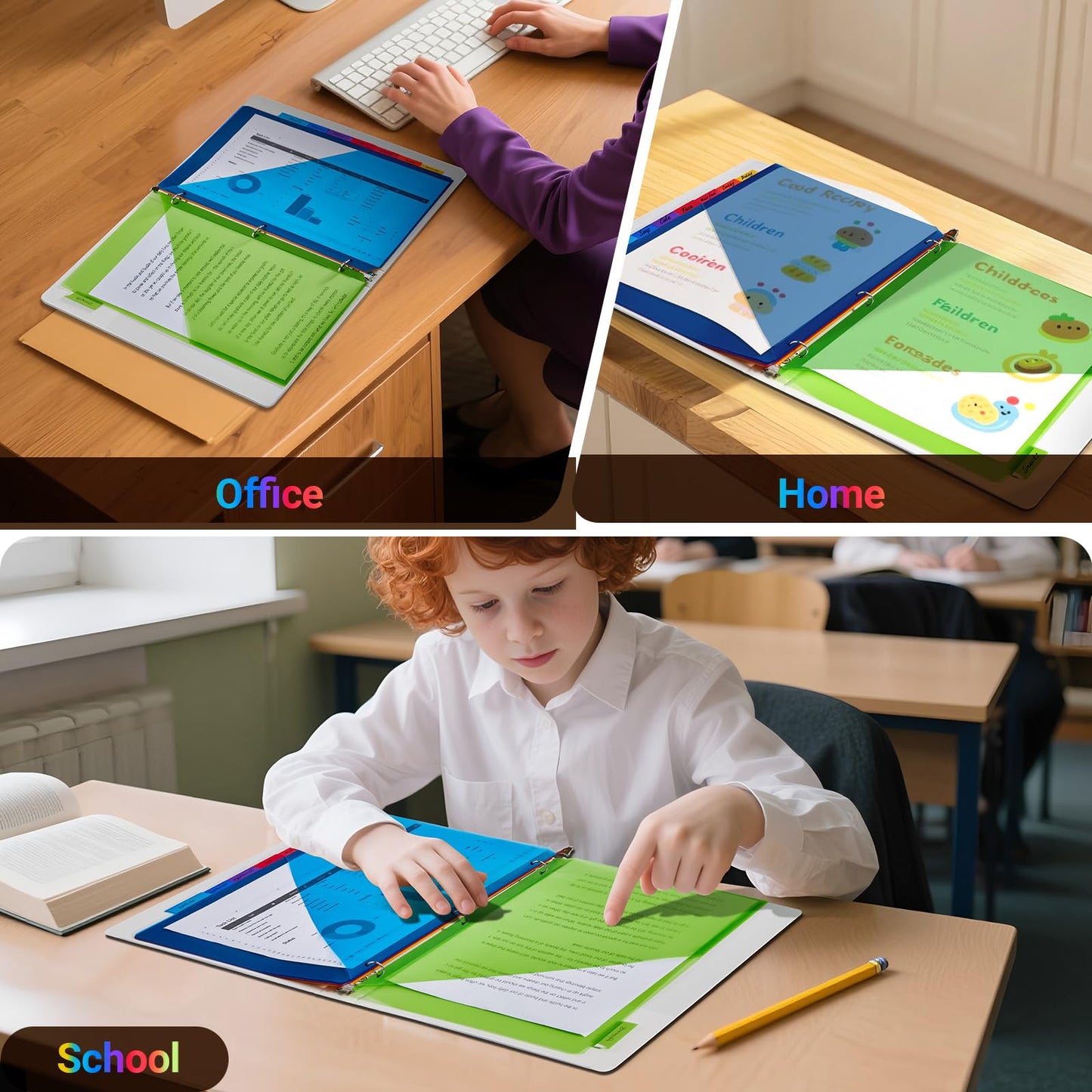 8-Tab Dividers for 3-Ring Binders, 96 Counts 3 Holes Index Dividers with 2 Pockets, Insertable 8 Tabs Binder Divider for 1/2''/1''/2''/3'' inch Binders, 8 Colors (12)