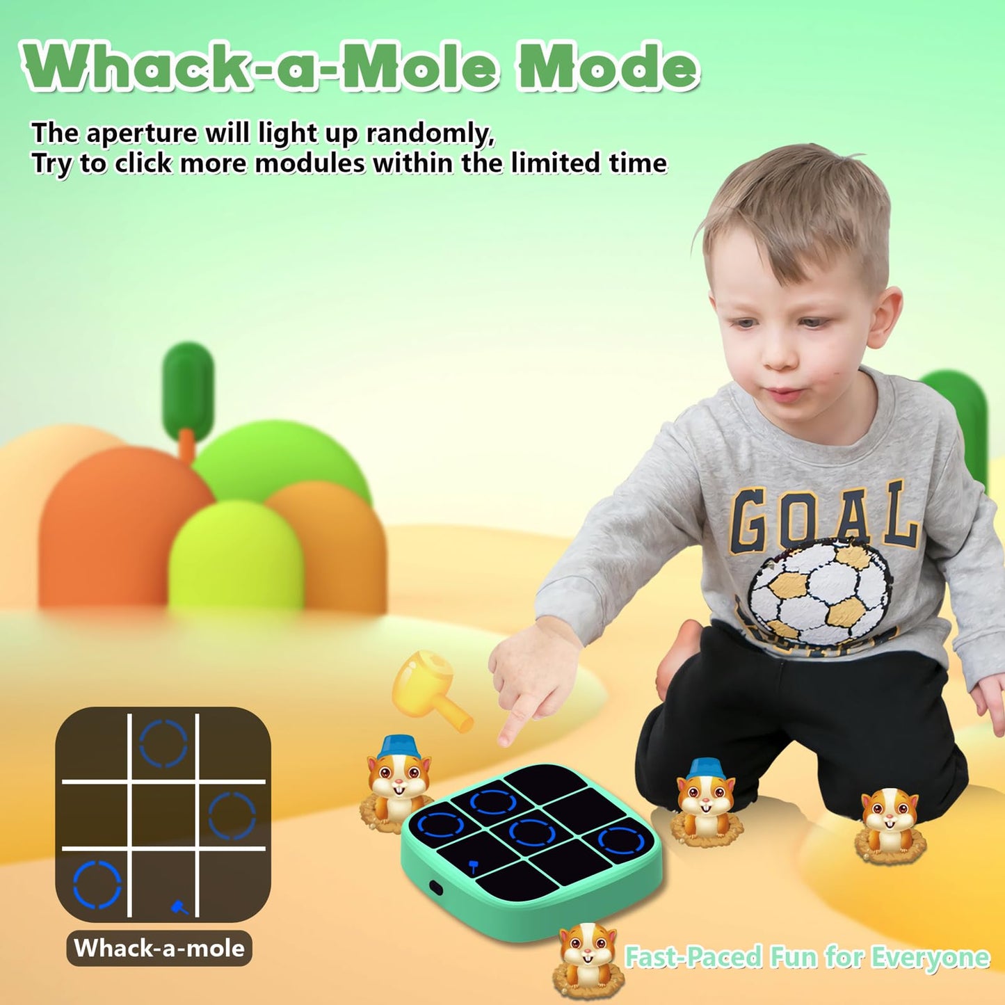 Tic Tac Toe Game, 4-in-1 Electronic Tic Tac Toe Bolt Game with Mute Function, Handheld Puzzle Console Toys for Educational, Portable Travel Games Gifts for Kids and Adults