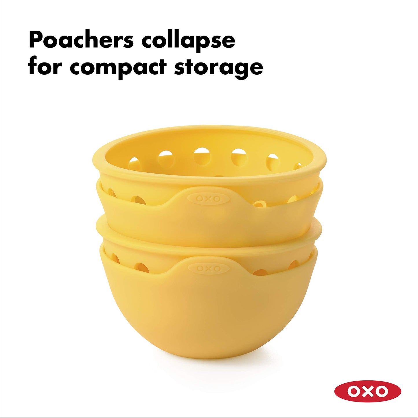 OXO Good Grips 2 Piece Silicone Egg Poaching Set, One Size, Yellow