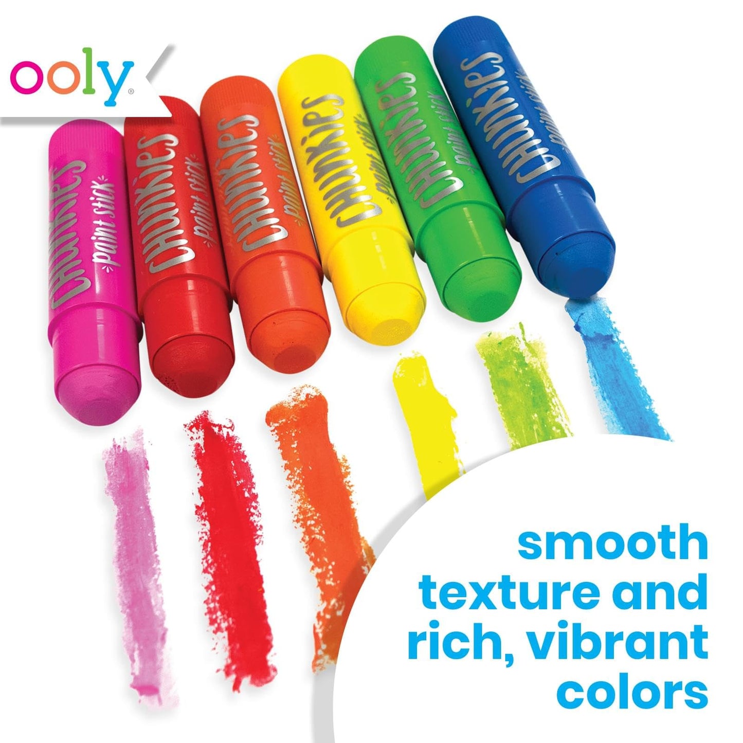 Ooly Chunkies 12 Mess Free Paint Sticks For Kids, Tempera Paint Sticks Kid Safe Colors, No Mess Quick Drying Art Supplies for Toddlers and Kids