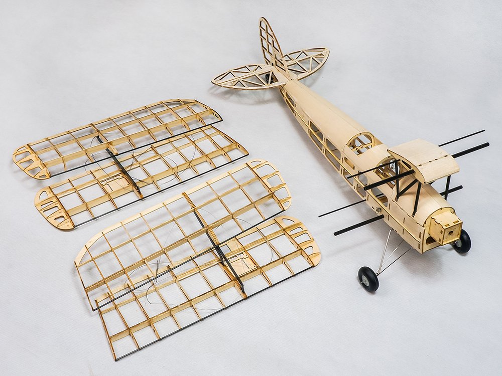 Viloga Upgrade Balsa Wood Airplane Kits Mini Tiger Moth Biplane, 39" Laser Cut Model Plane Kit to Build, DIY Flying RC Aeroplane for Adults (KIT Only)